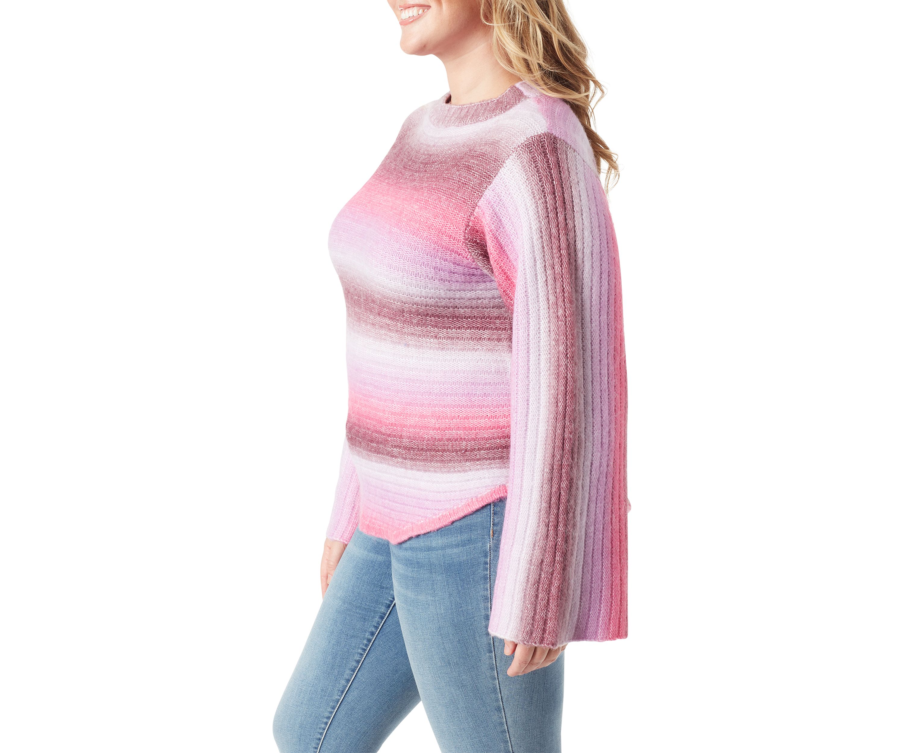 Plus Size Kartina Ombré Ribbed Knit Sweater