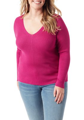 Jessica Simpson Women's Plus Size V-Neck Sweater