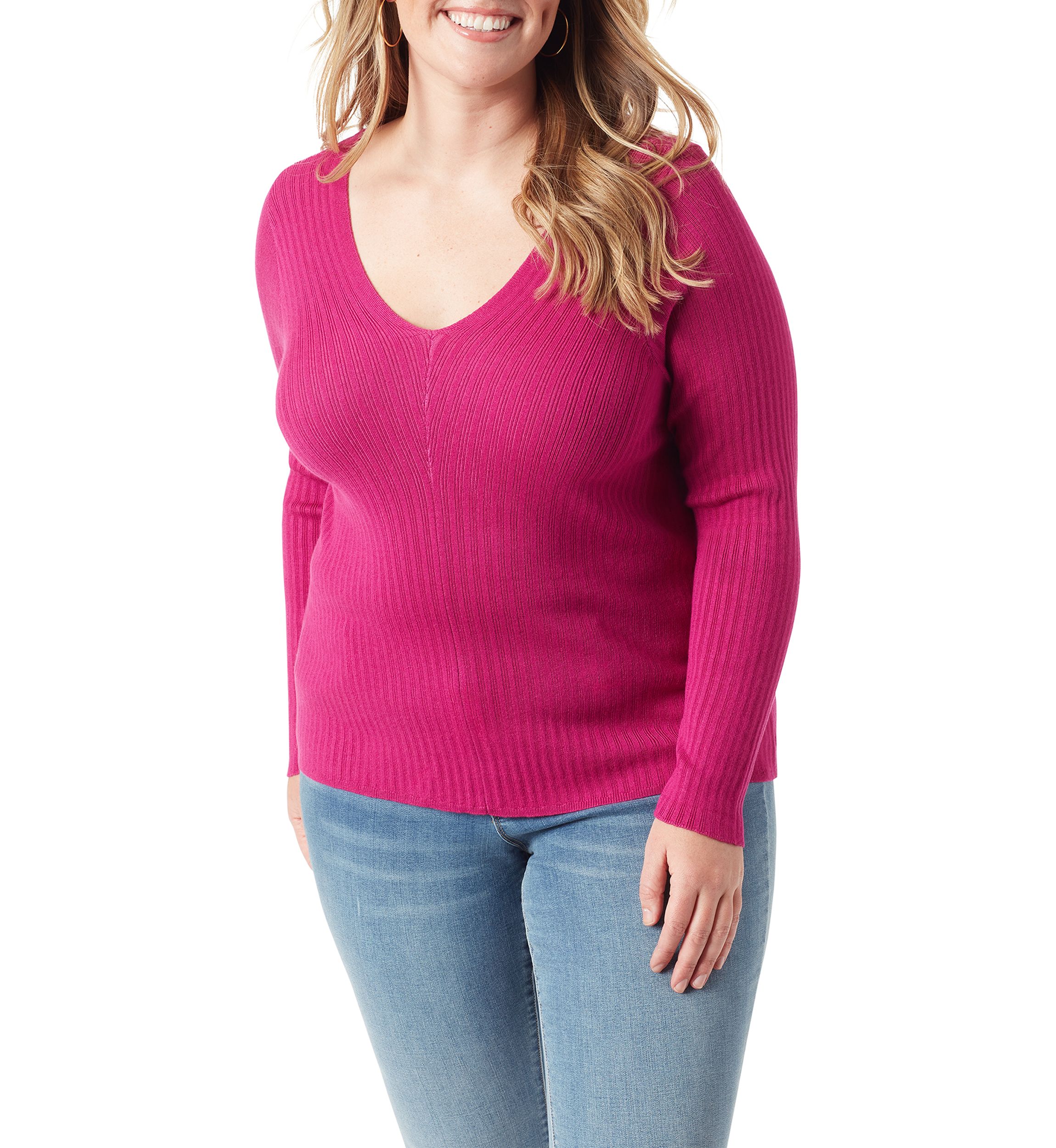 Plus Size V-Neck Sweater 