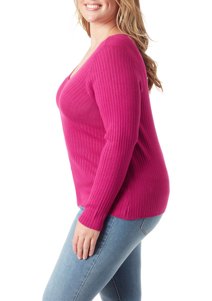 Plus Size V-Neck Sweater 