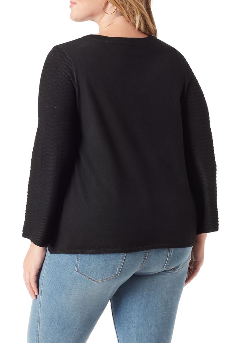 Plus Size Marietta V-Neck Bell Sleeve Sweater 