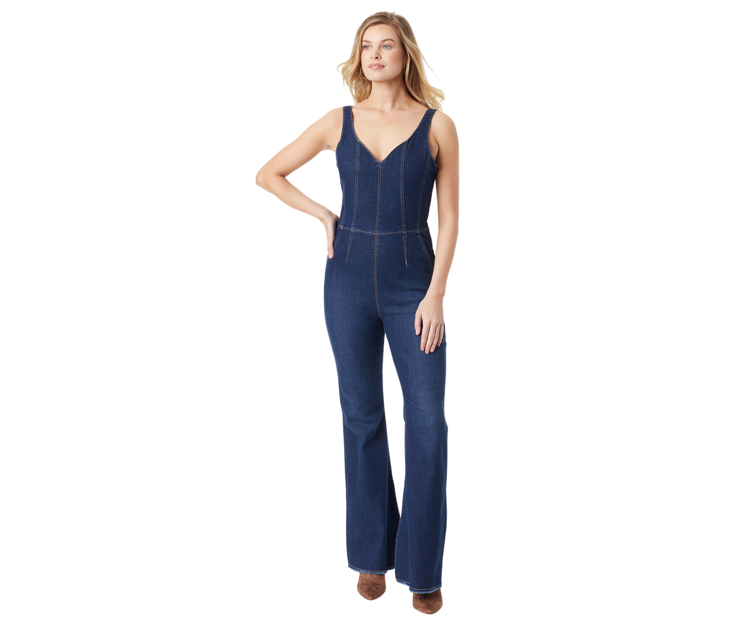 Womens Sleeveless Denim Jumpsuit 