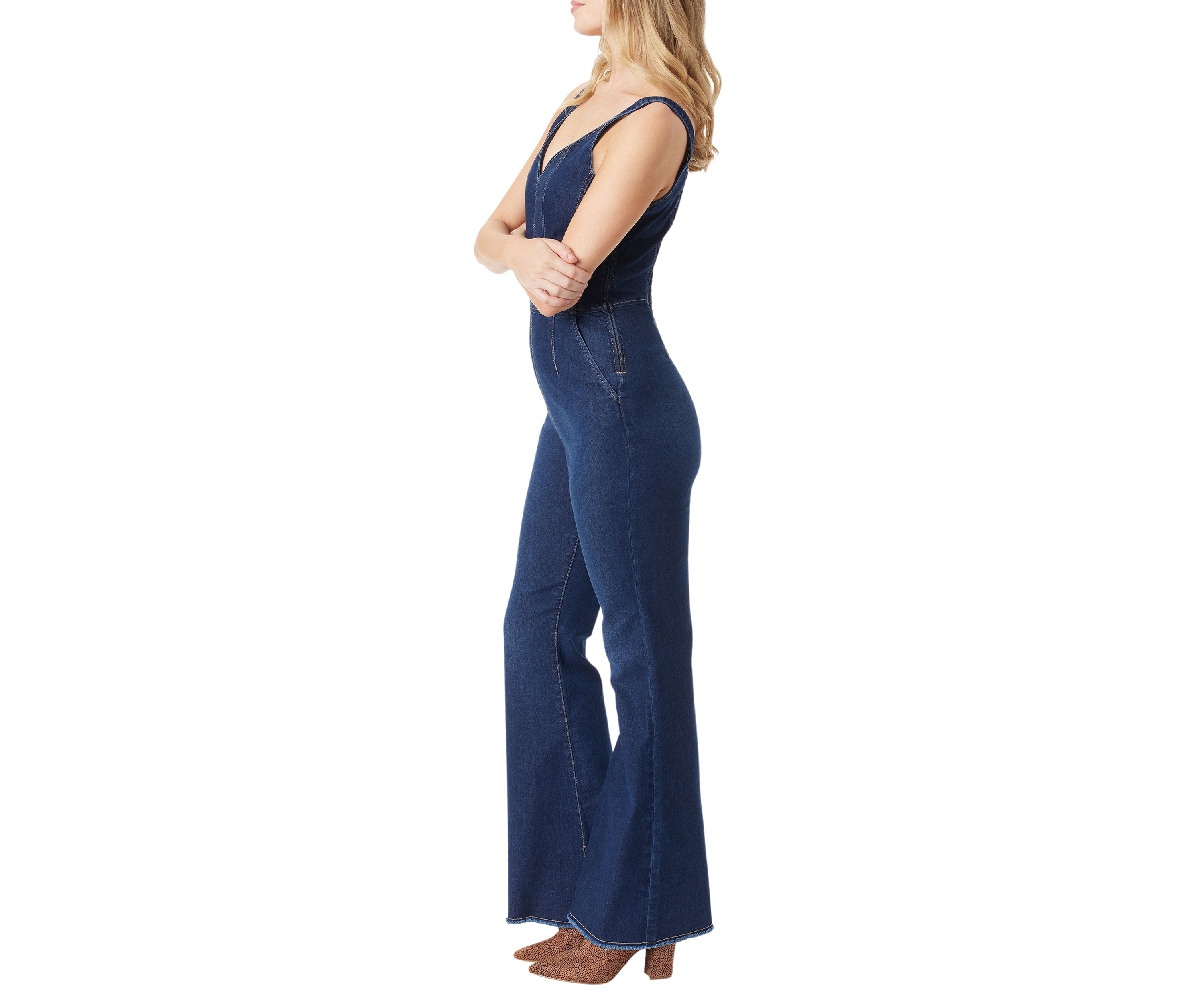 Womens Sleeveless Denim Jumpsuit 