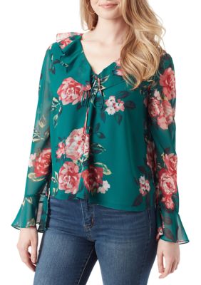 Jessica Simpson Women's Palmer Printed Woven Top, XS
