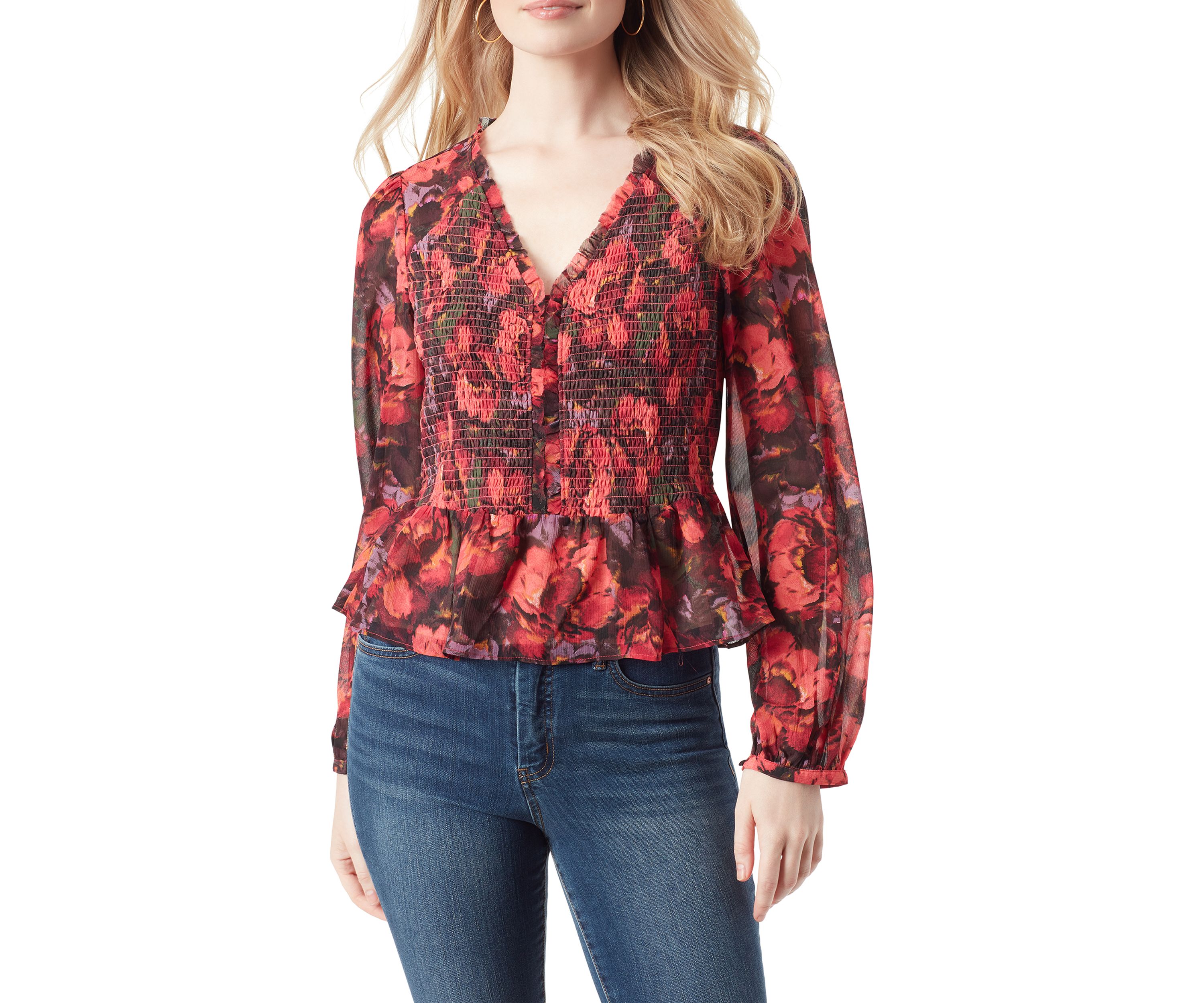Averie Balloon Sleeve Floral Top