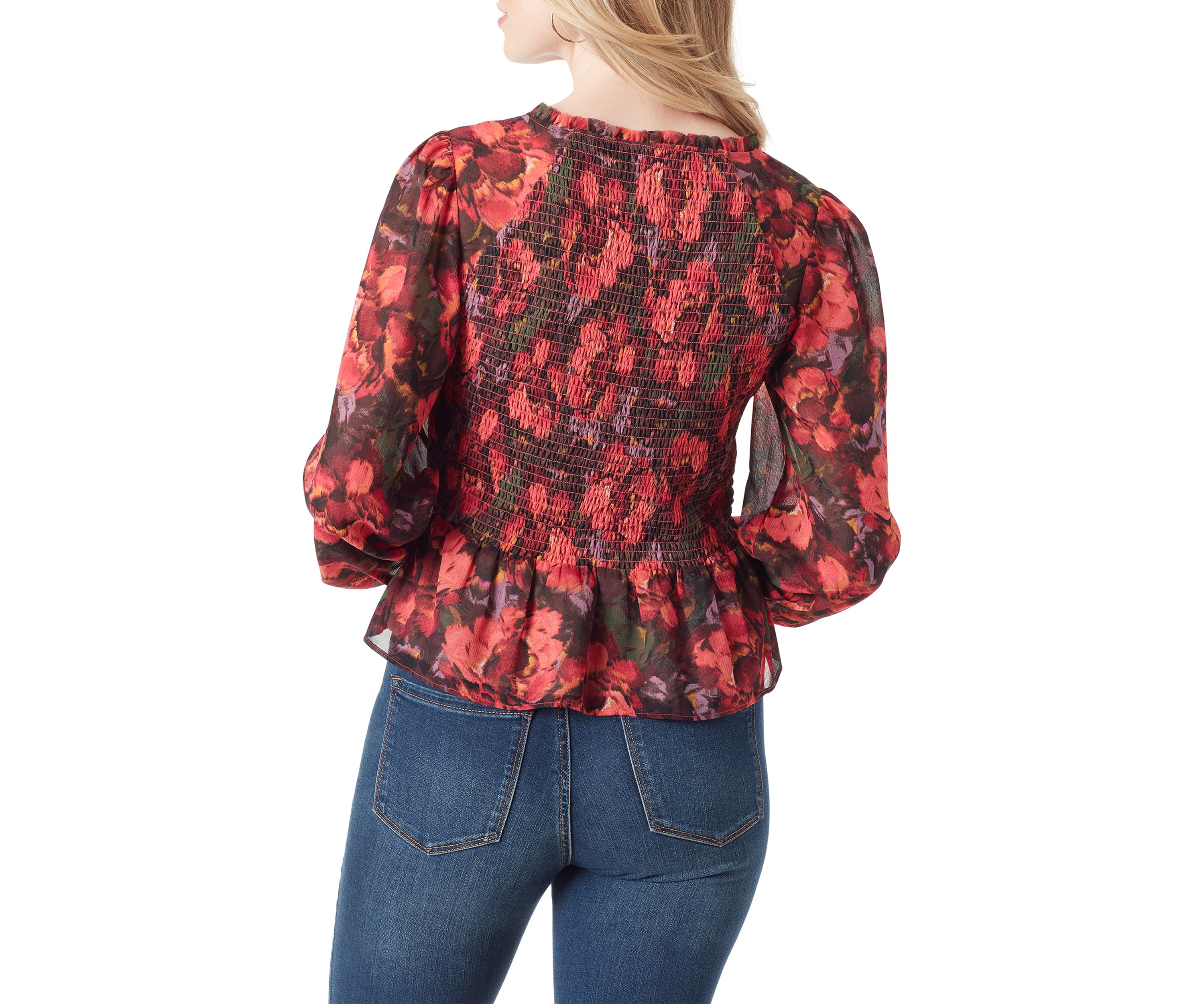 Averie Balloon Sleeve Floral Top