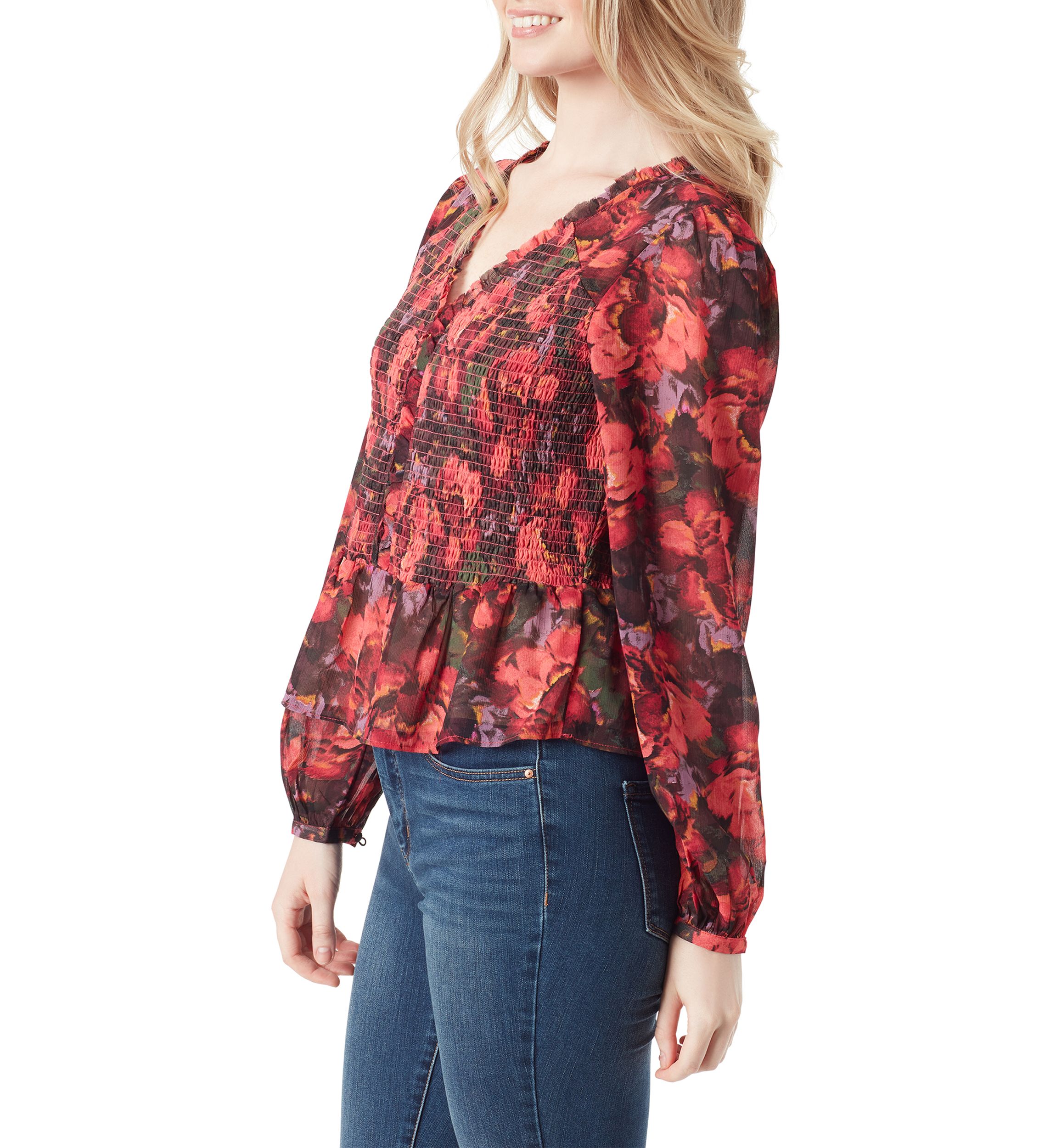 Averie Balloon Sleeve Floral Top