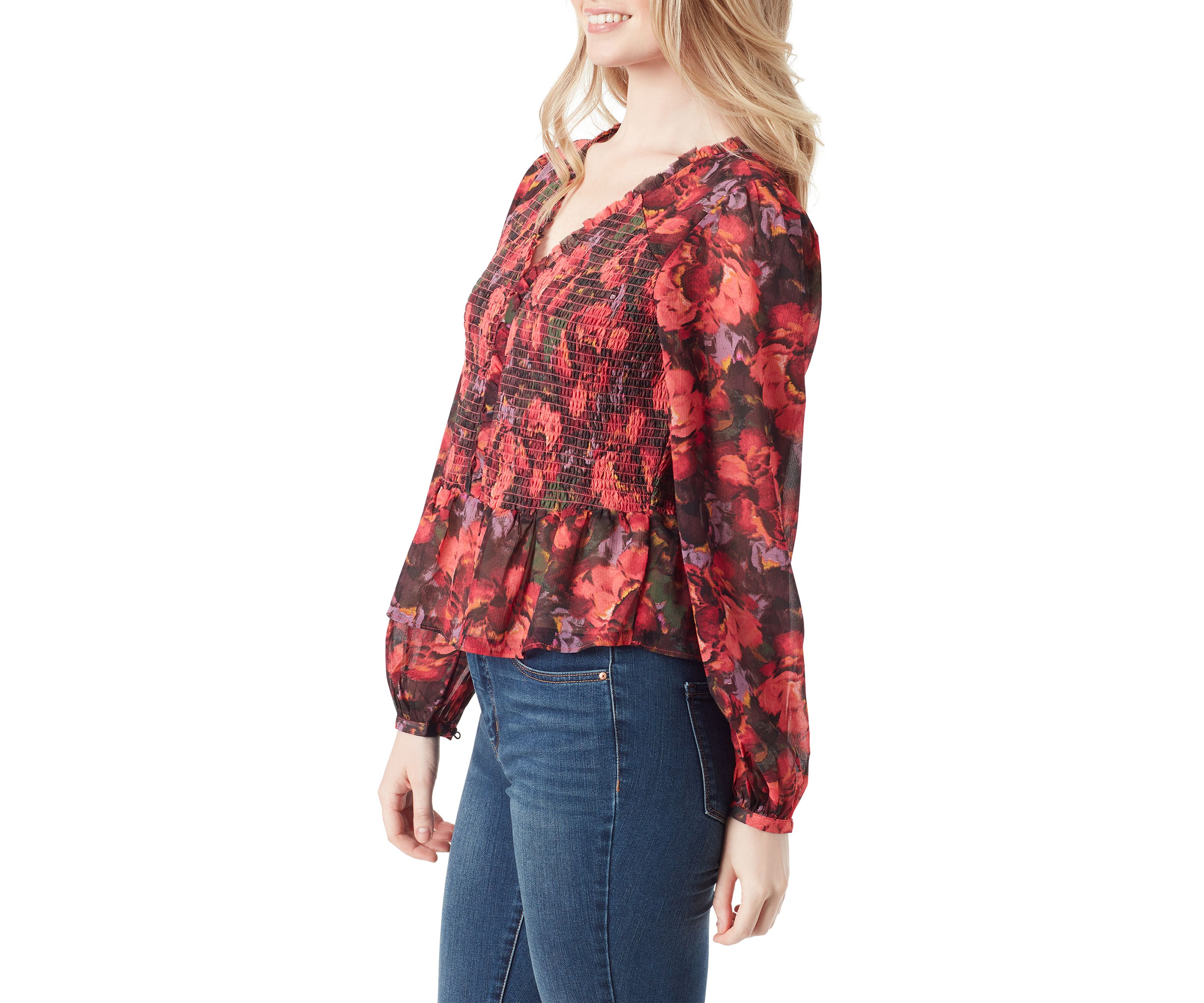 Averie Balloon Sleeve Floral Top
