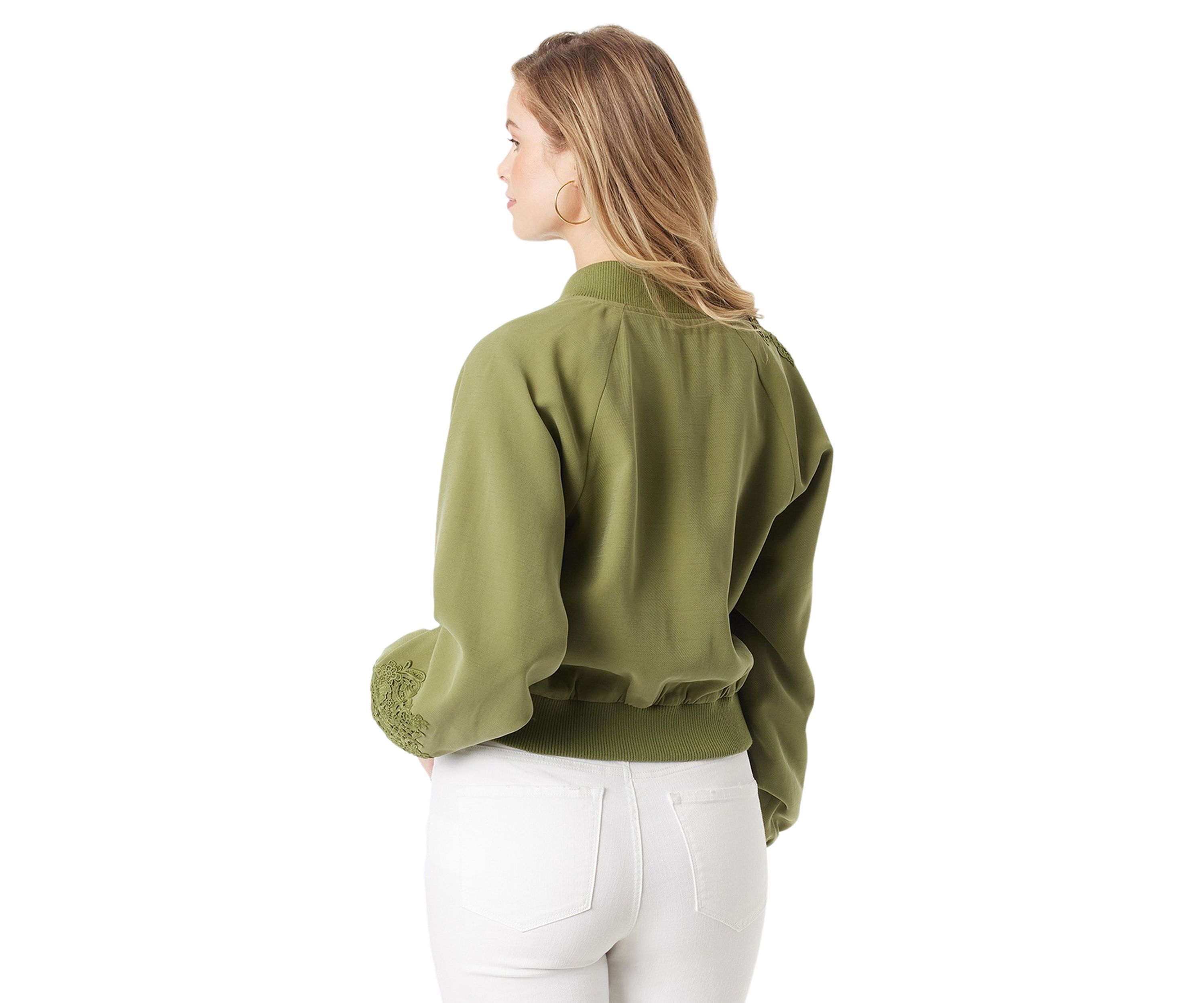 Flynn Crochet Trim Bomber Jacket