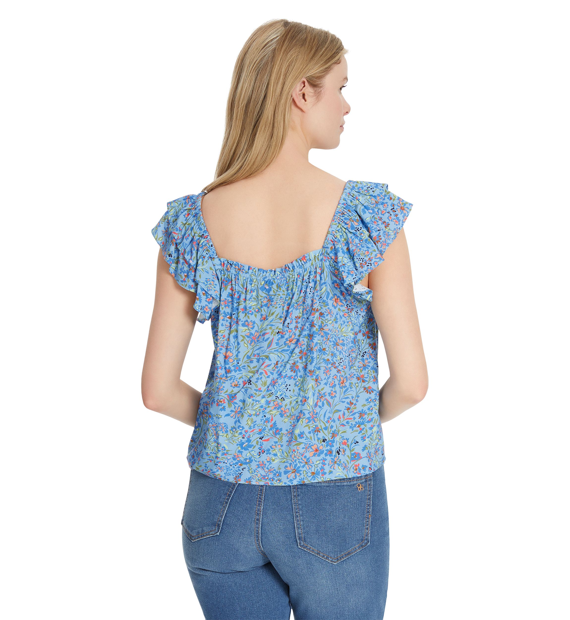 Violetta Flutter Sleeve Printed Blouse