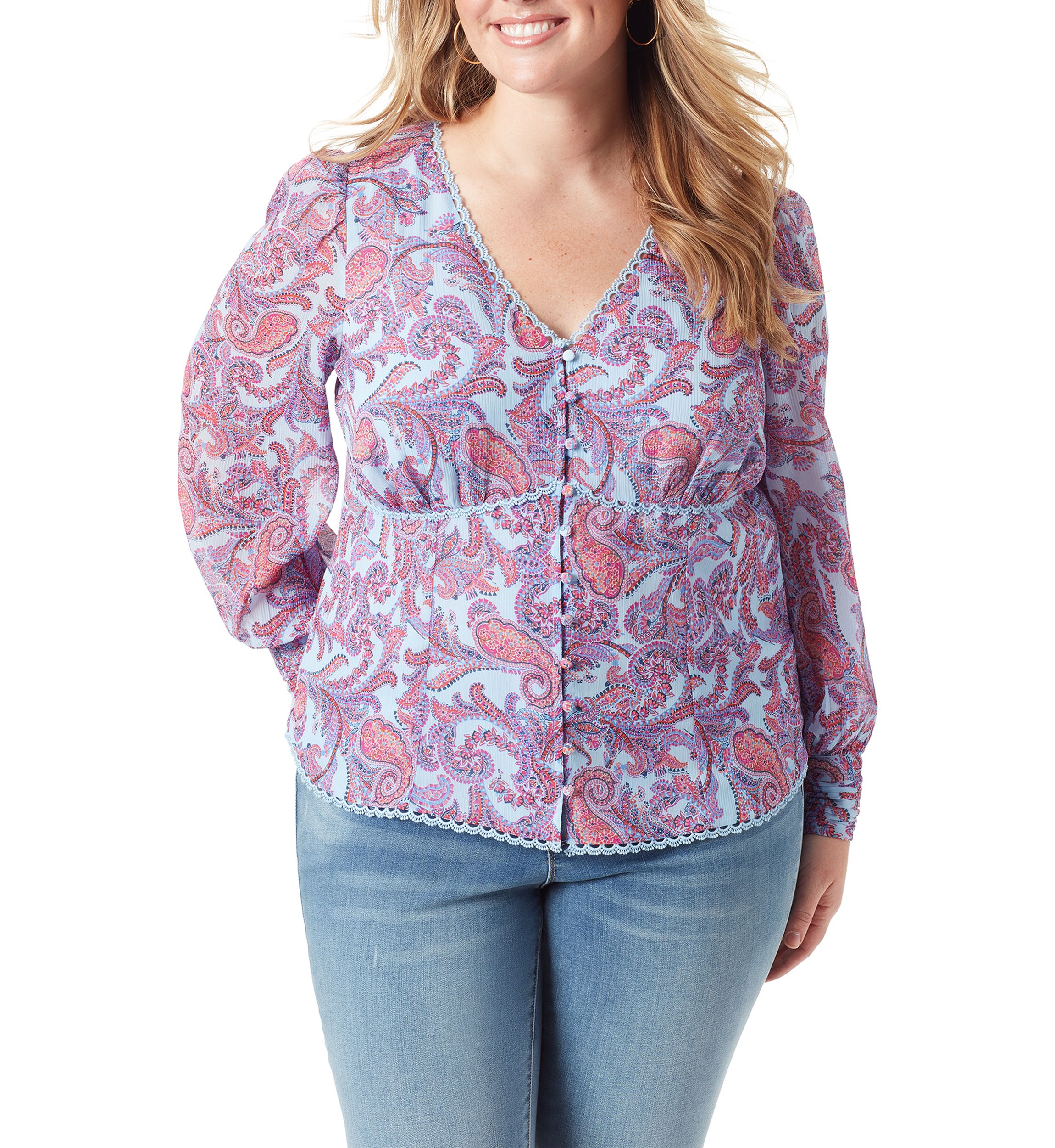 Plus Size Printed Blouse