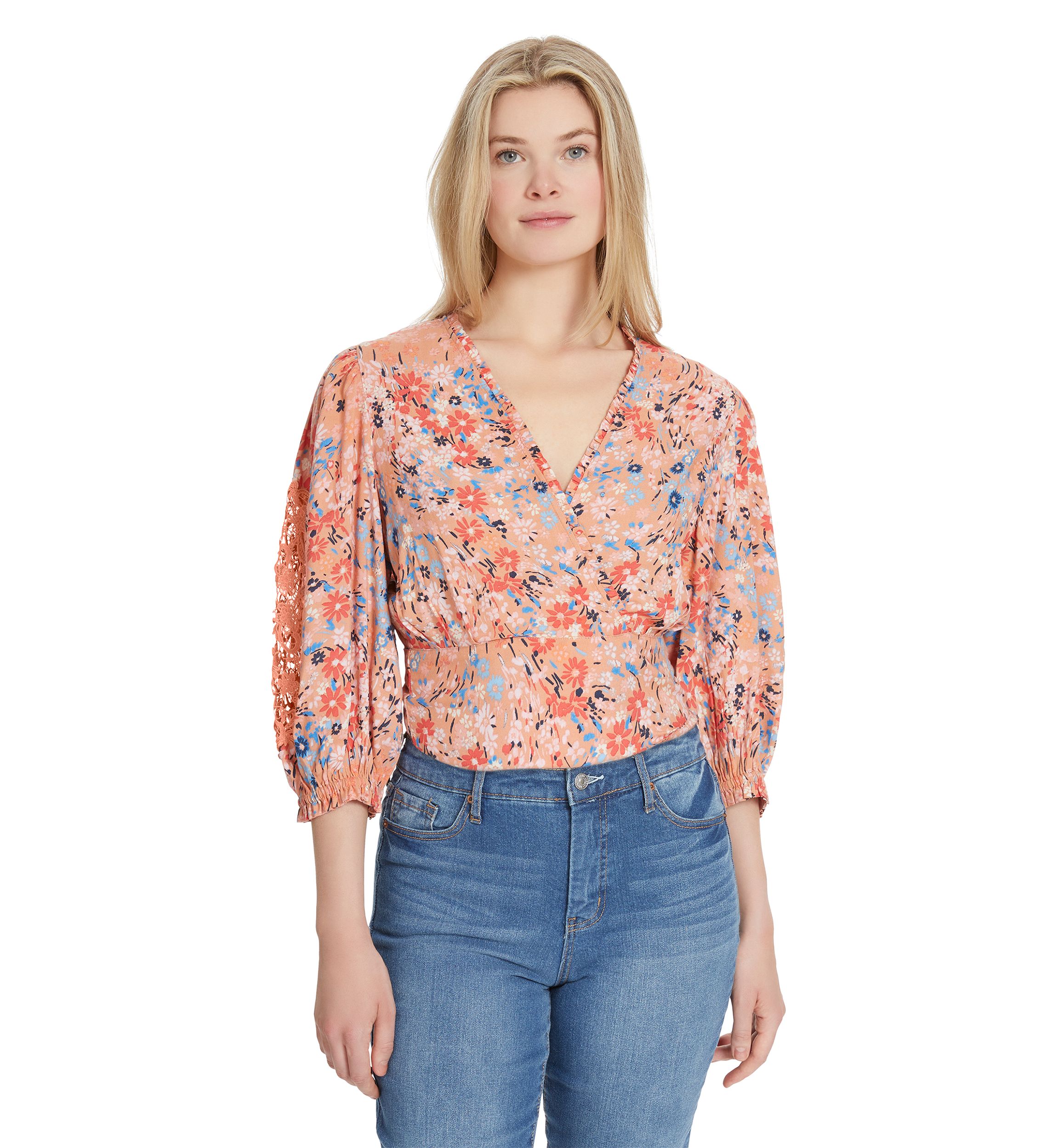 Patsy Printed Wrap Blouse