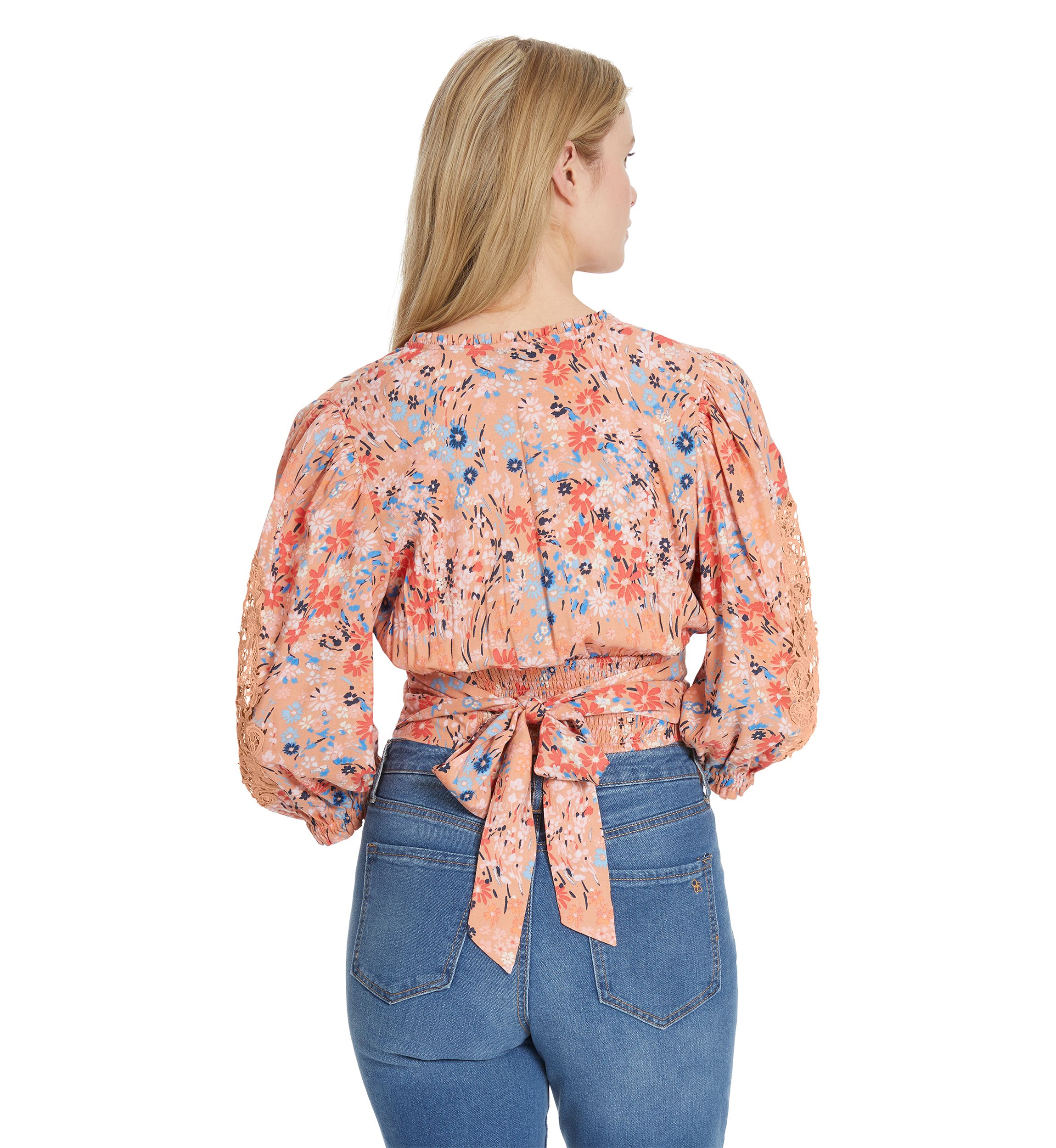 Patsy Printed Wrap Blouse
