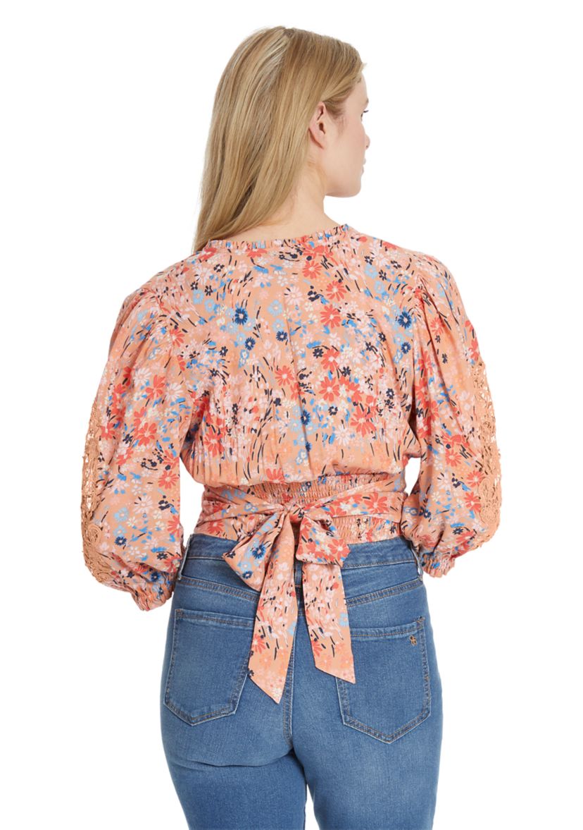 Patsy Printed Wrap Blouse