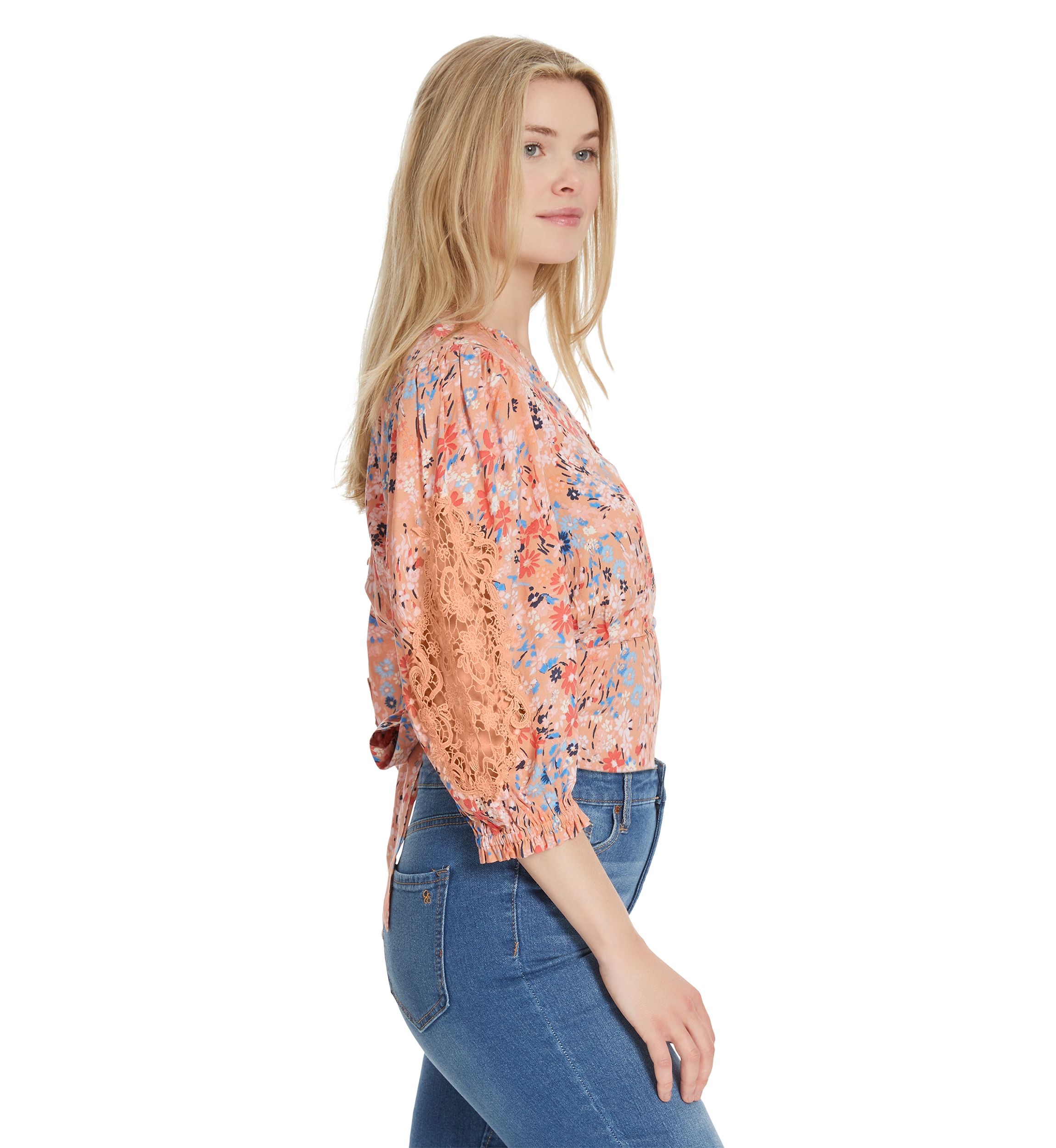 Patsy Printed Wrap Blouse