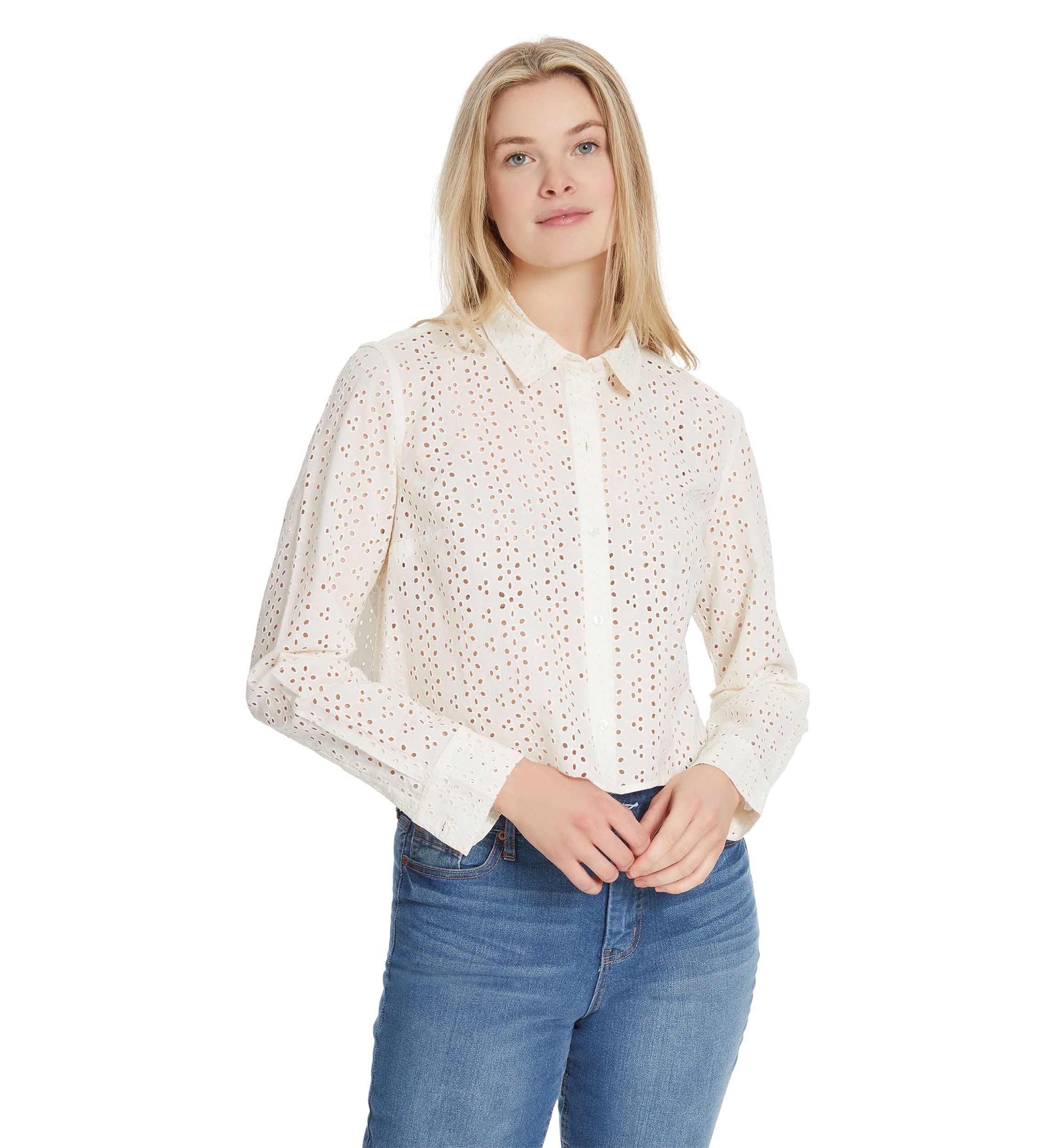 Giana Long Sleeve Eyelet Shirt