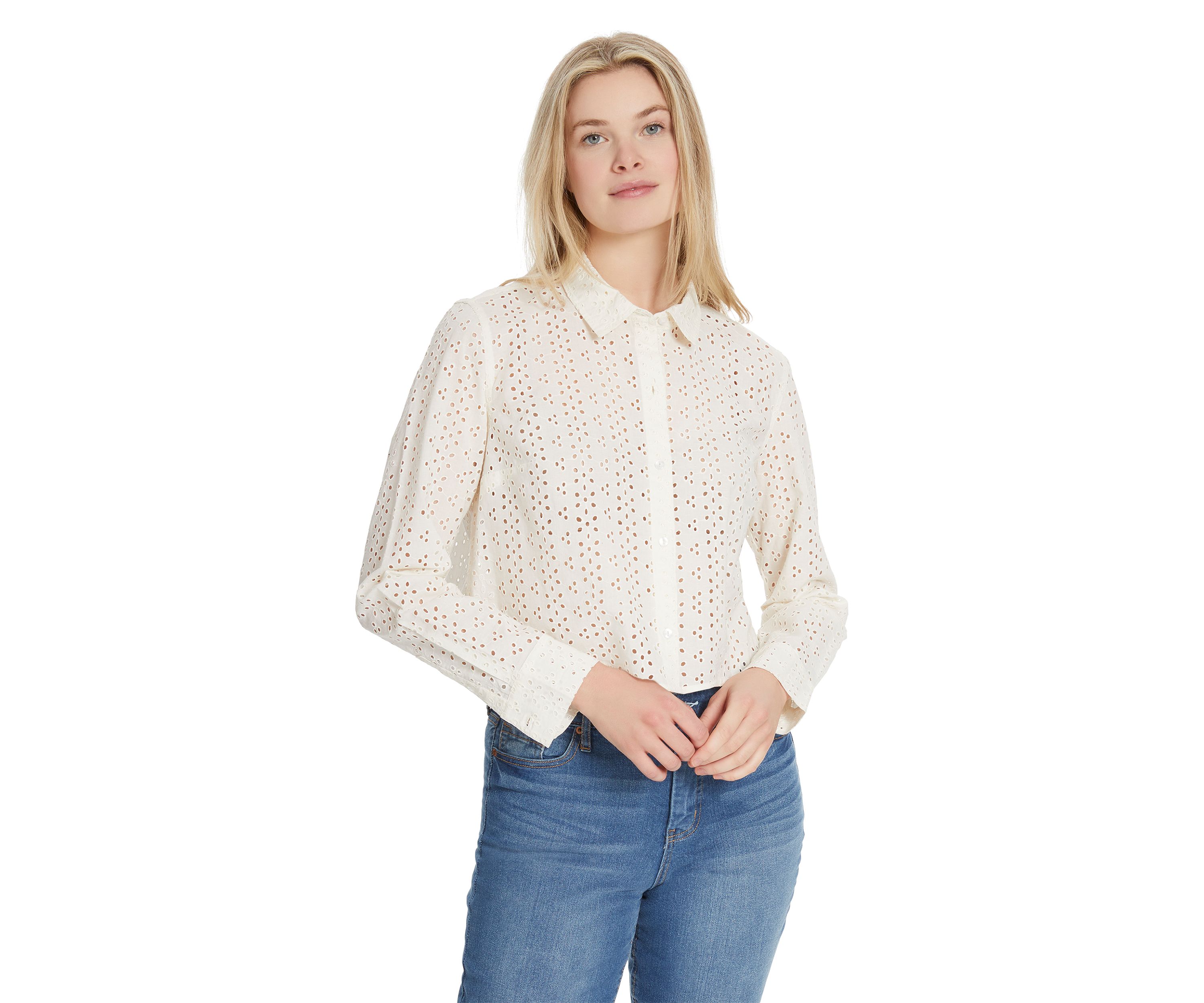 Giana Long Sleeve Eyelet Shirt