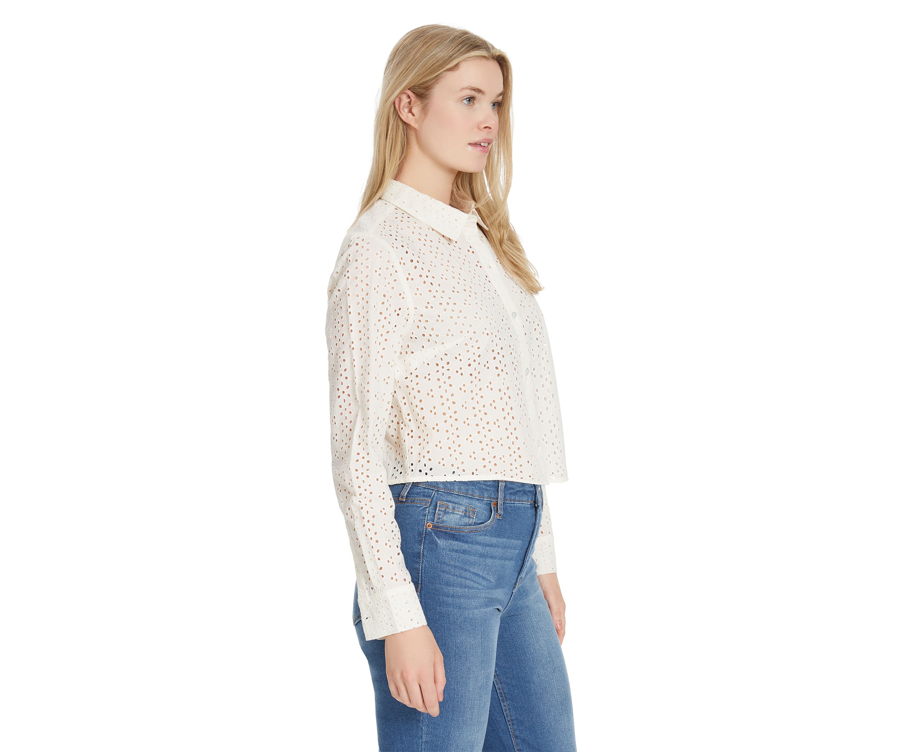 Giana Long Sleeve Eyelet Shirt