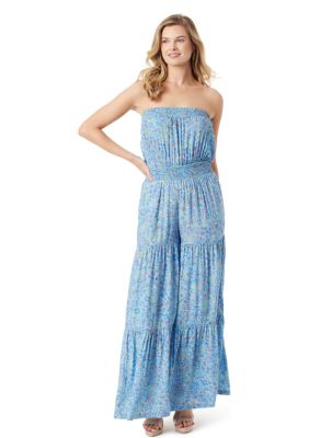 Jessica Simpson Women's Devyn Printed Tiered Jumpsuit