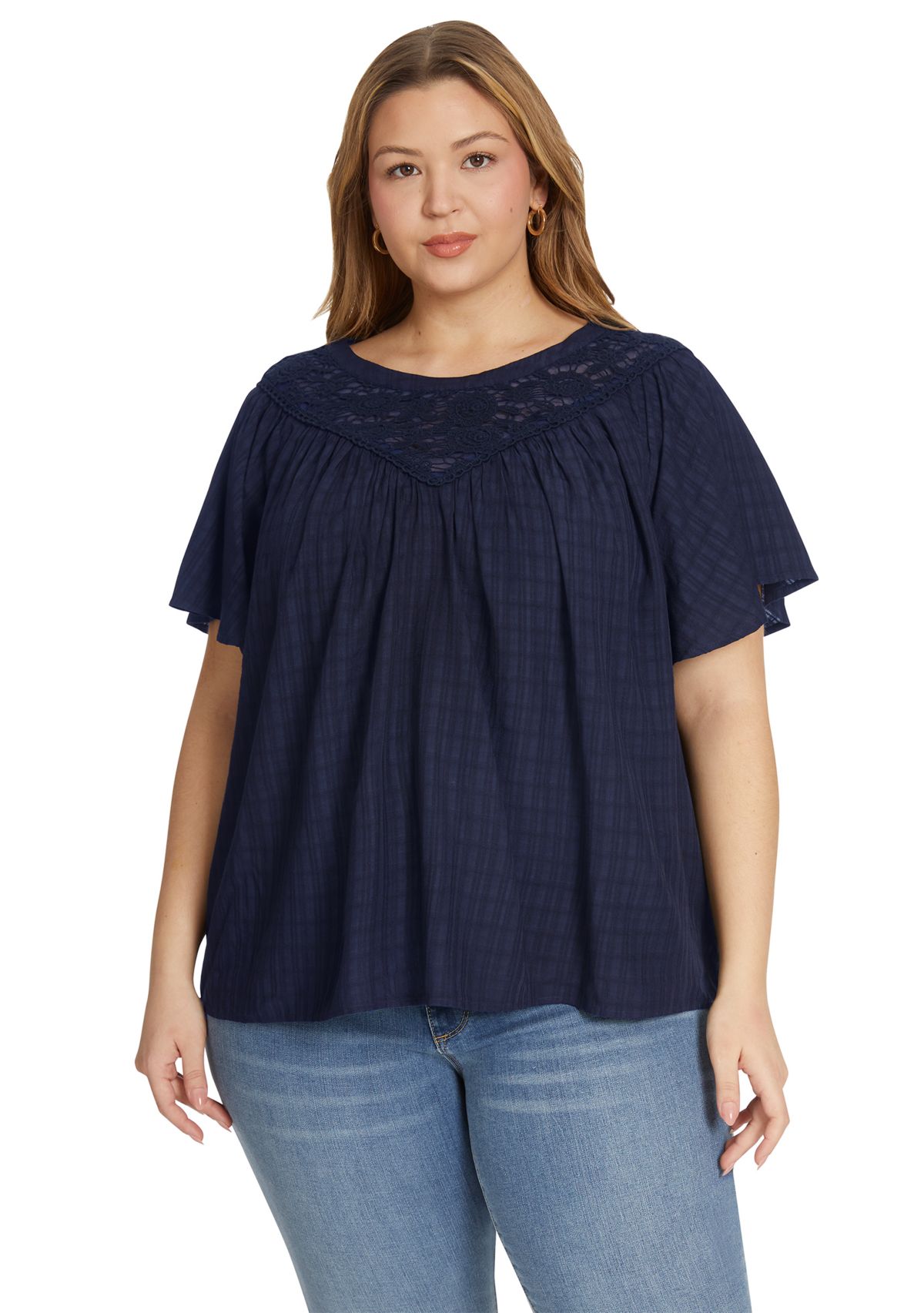Jessica Simpson Plus Size Eloise Woven Blouse | Belk