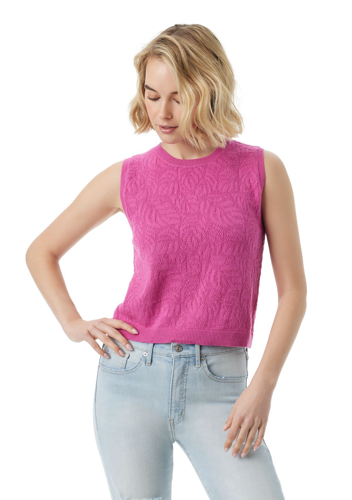 Sleeveless Open Stitched Sweater Knit Top