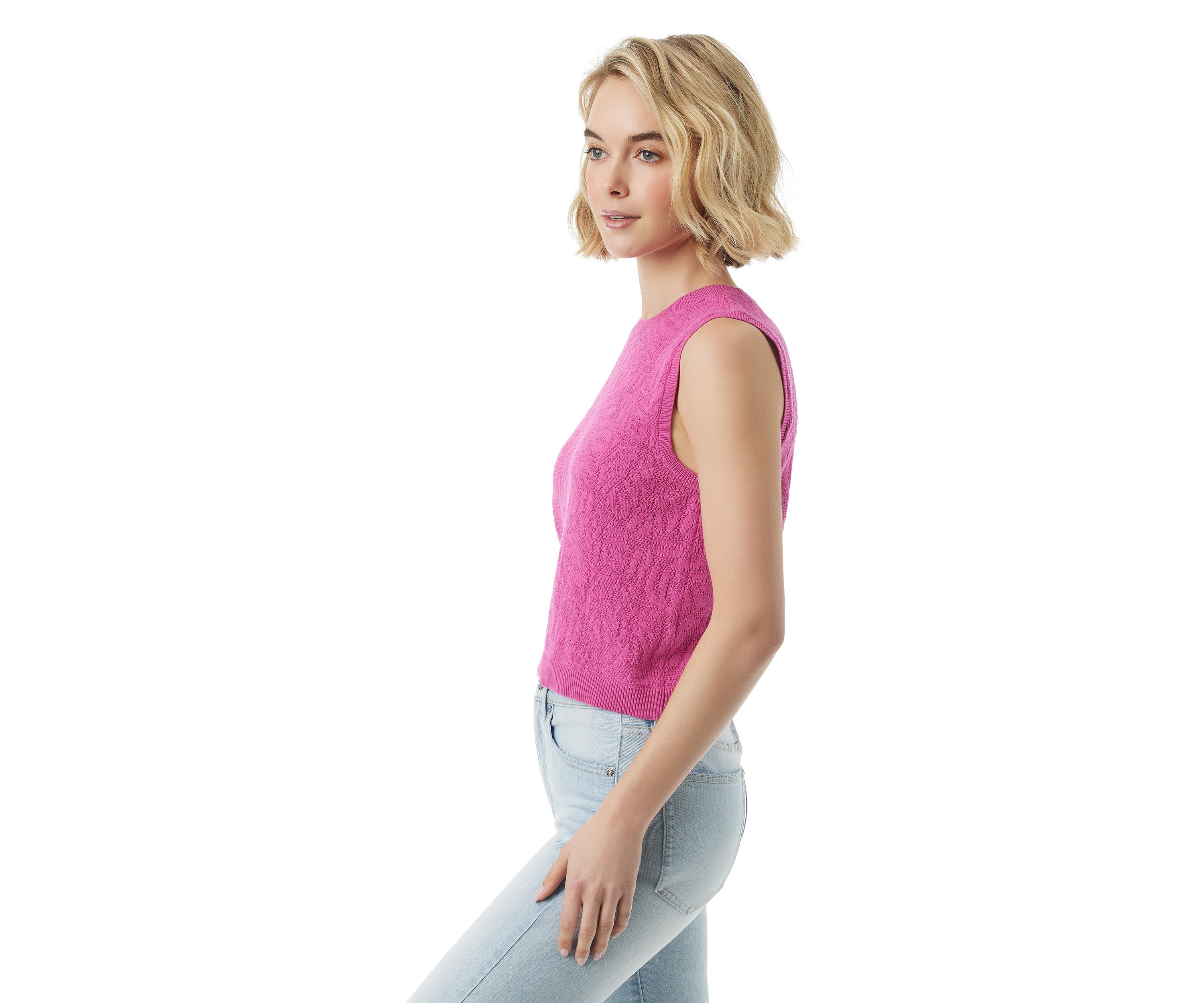 Sleeveless Open Stitched Sweater Knit Top