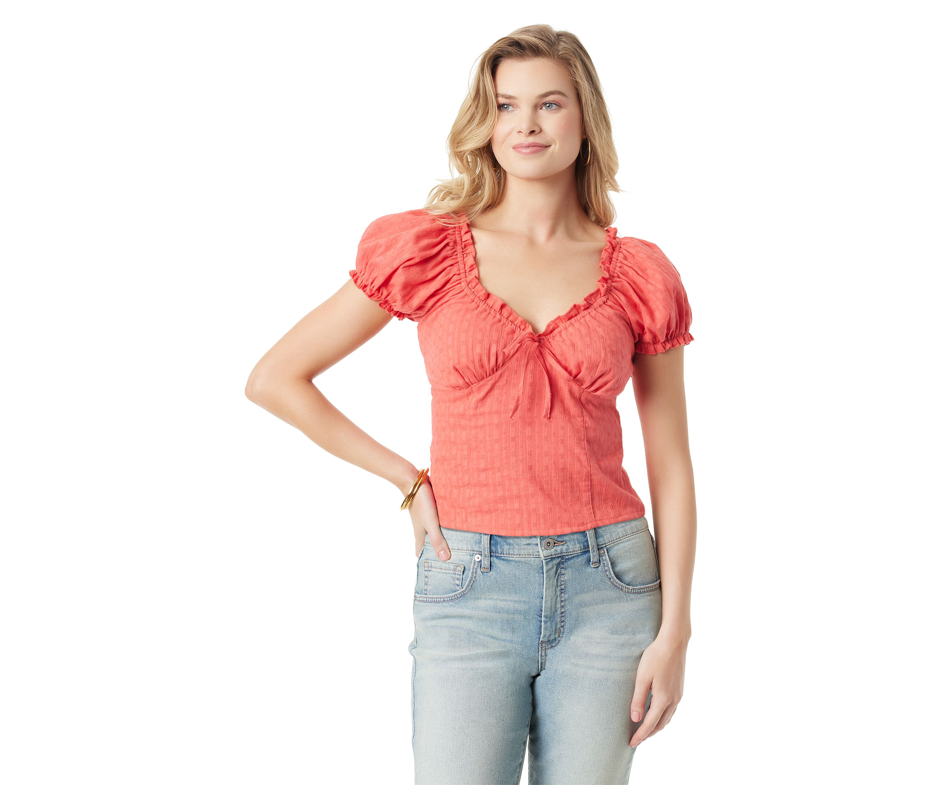 Add Puff Sleeve Bust Knit Top