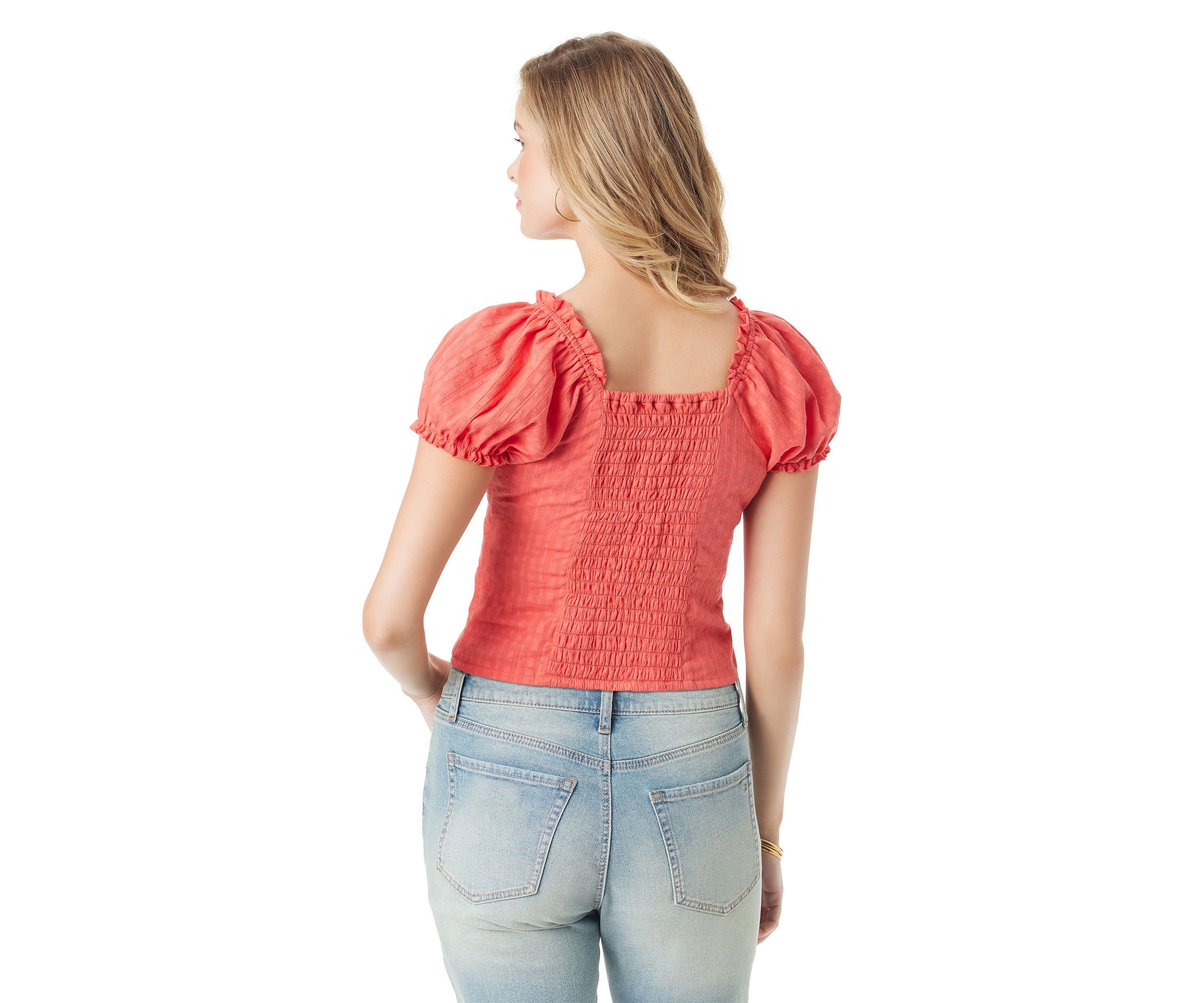 Add Puff Sleeve Bust Knit Top