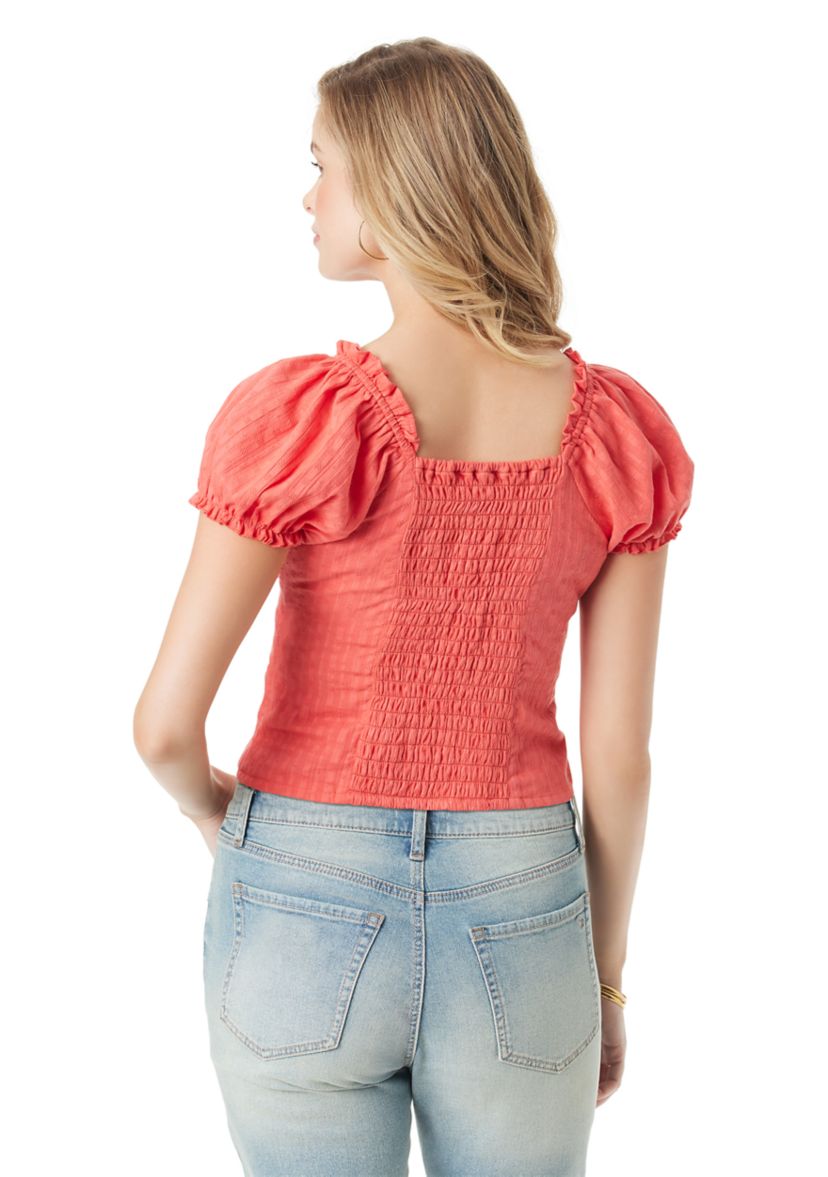 Add Puff Sleeve Bust Knit Top