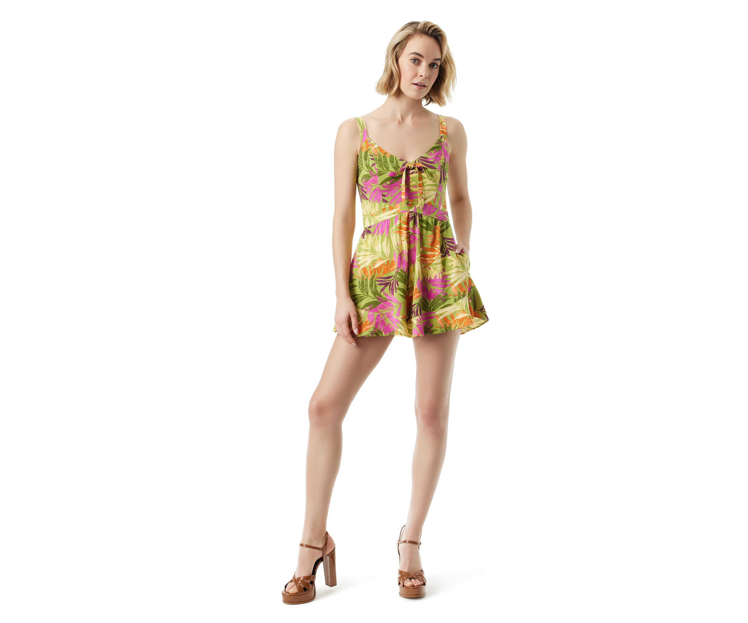 Laya Printed Ruffle Hem Romper