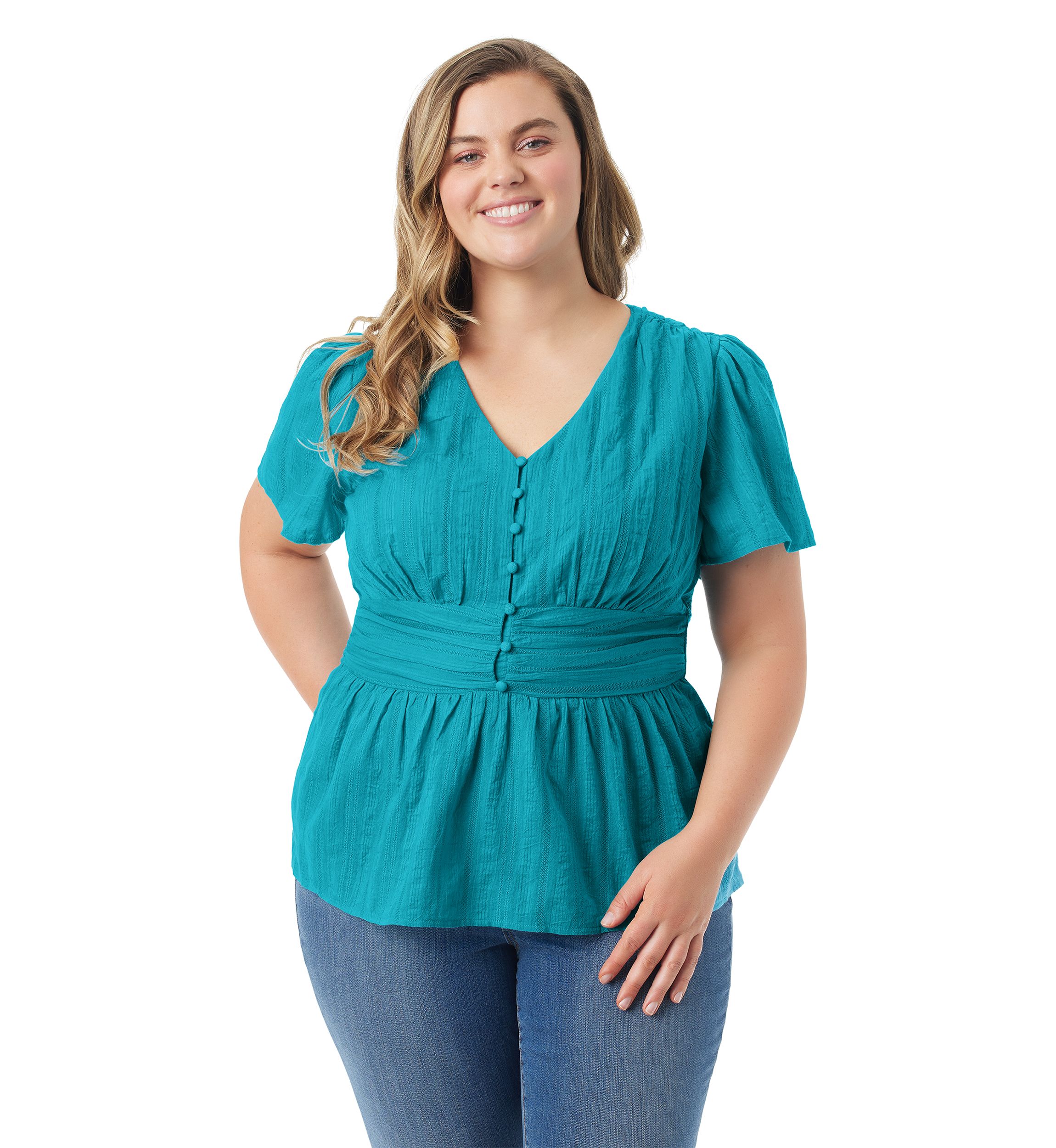 Plus Size Short Sleeve Diette Blouse