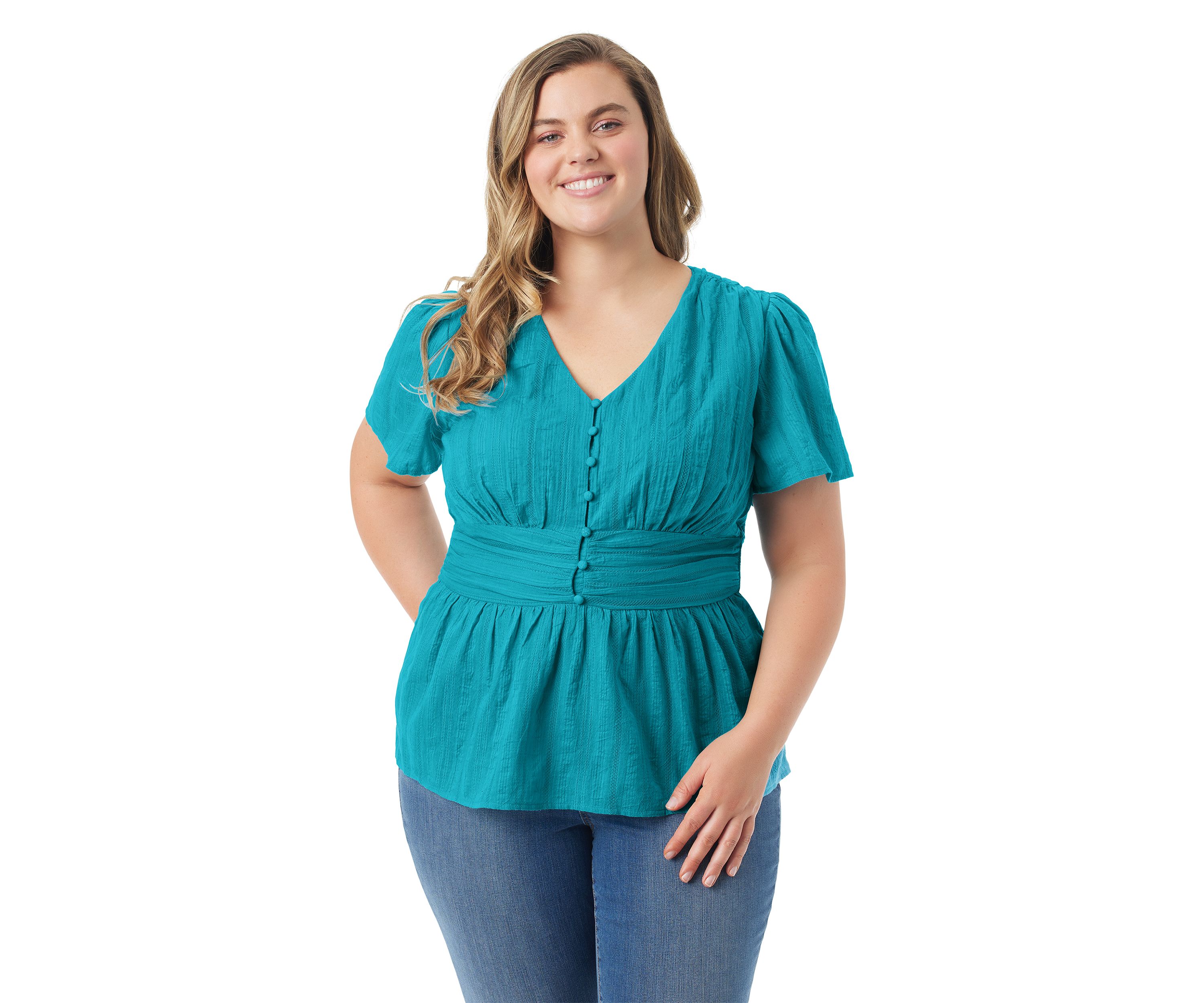 Plus Size Short Sleeve Diette Blouse