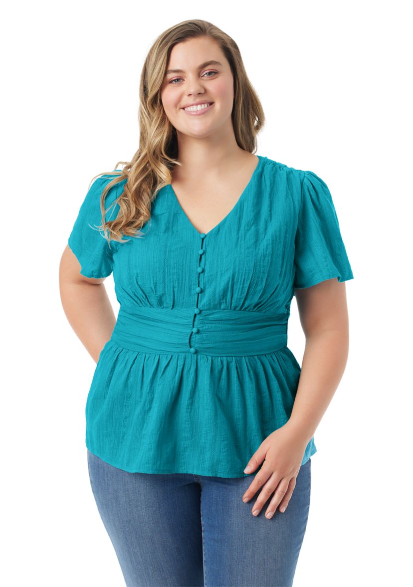 Plus Size Short Sleeve Diette Blouse