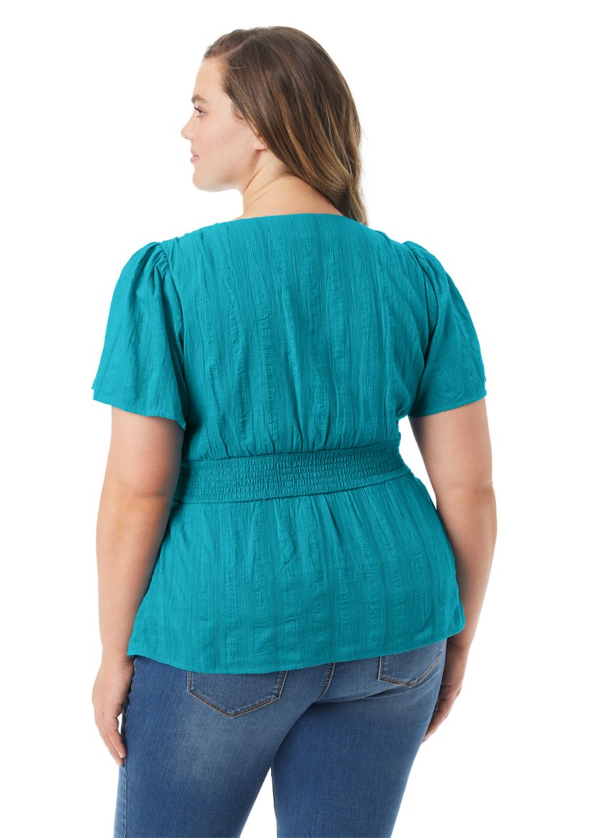 Plus Size Short Sleeve Diette Blouse