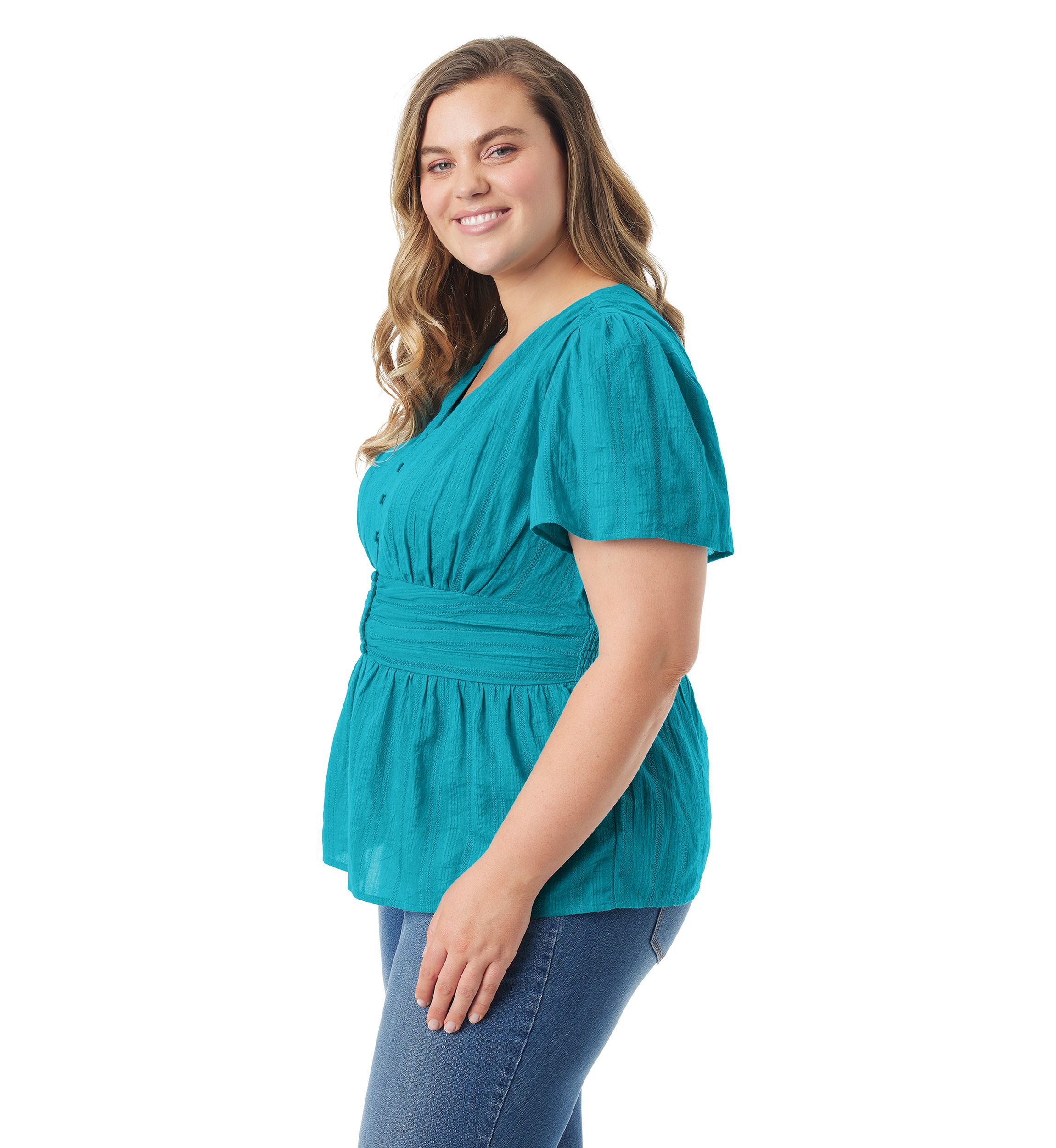 Plus Size Short Sleeve Diette Blouse