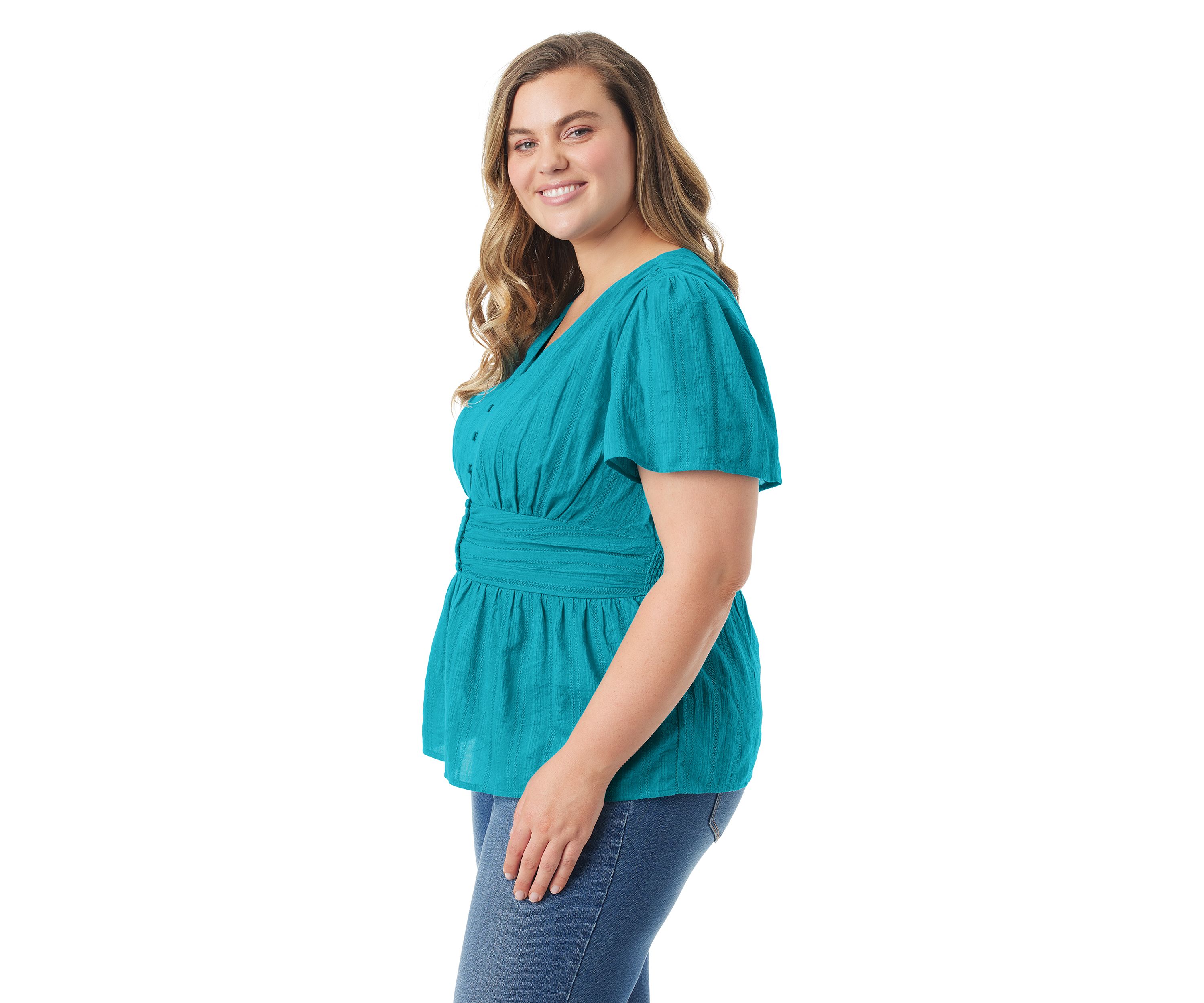 Plus Size Short Sleeve Diette Blouse