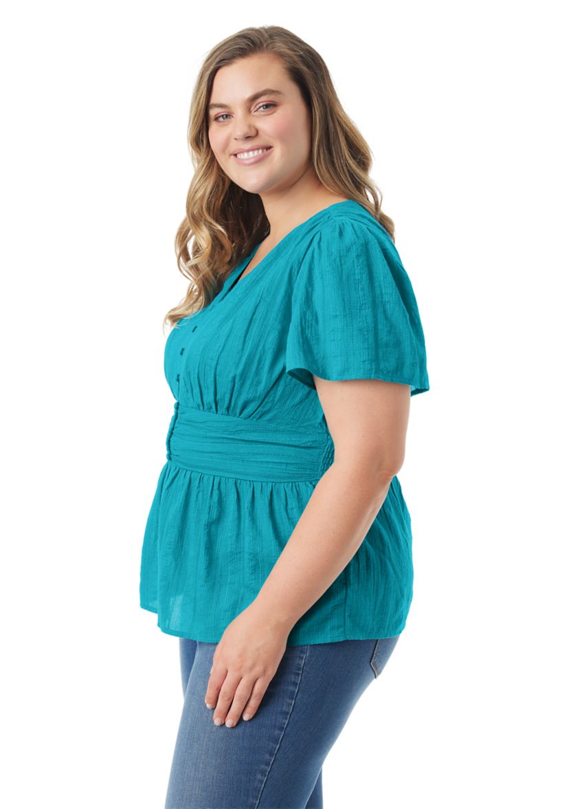 Plus Size Short Sleeve Diette Blouse