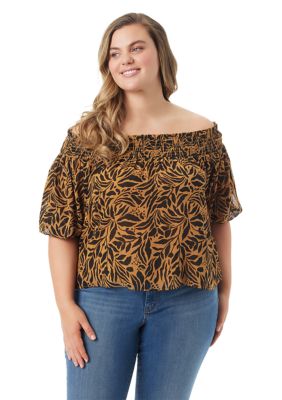 Jessica Simpson Women's Plus Size Short Sleeve Rosiya Top, 3X