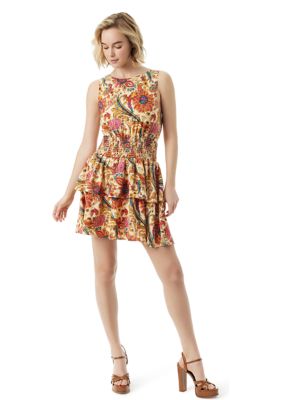 Jessica Simpson Women's Printed Smock Waist Dress