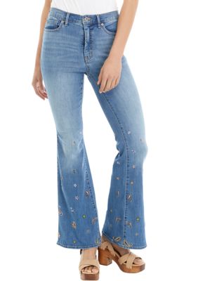 Jessica Simpson Women's Embroidered Charm Flare Jeans