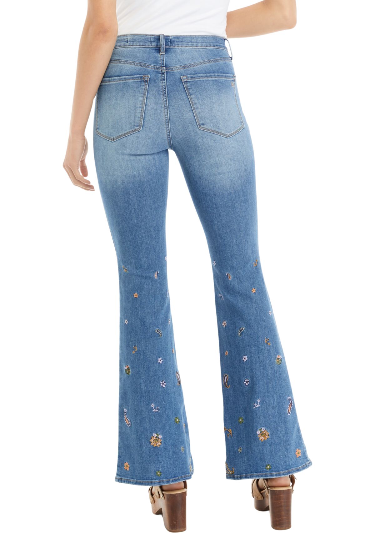 Embroidered Charm Flare Jeans
