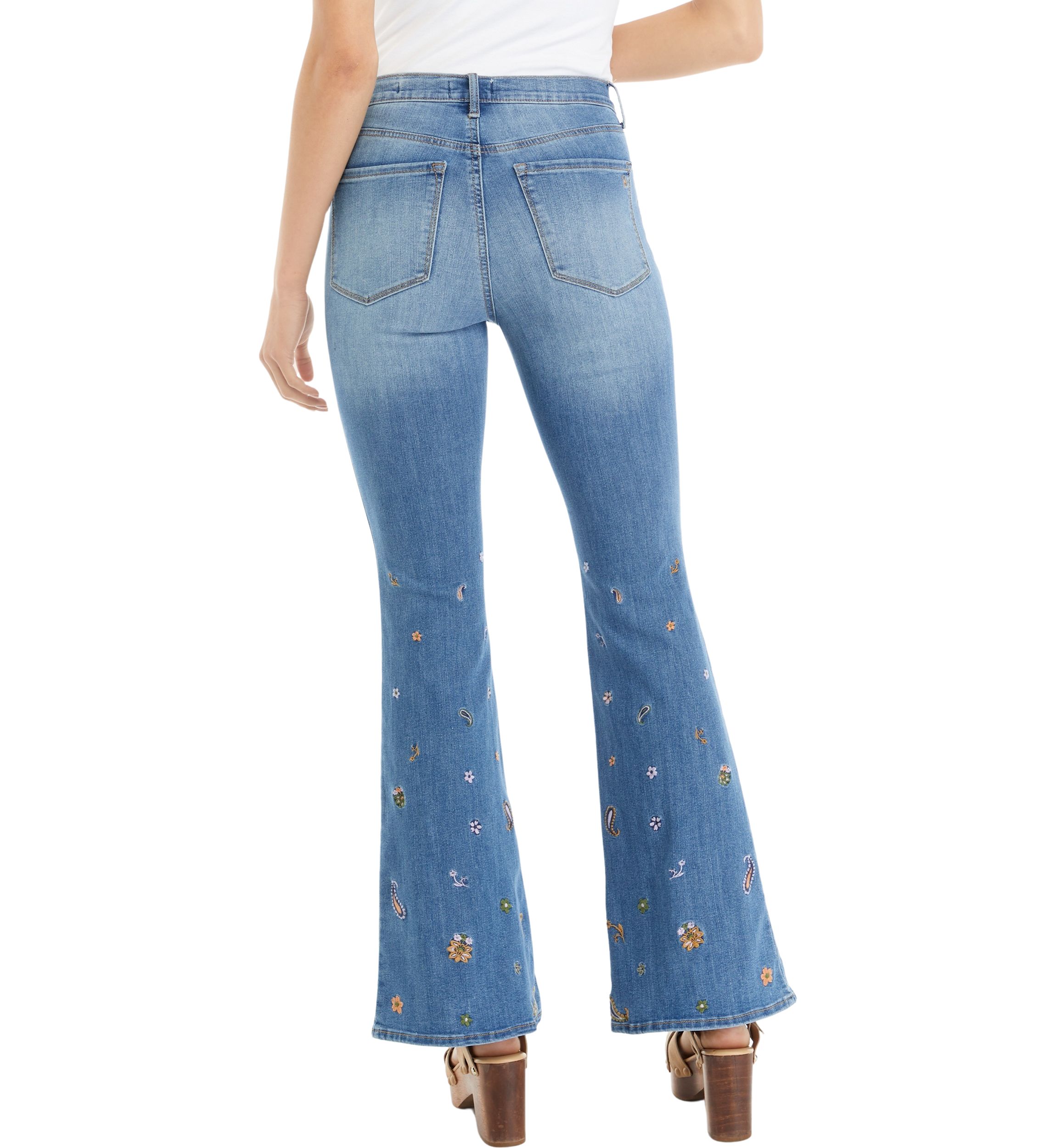 Embroidered Charm Flare Jeans
