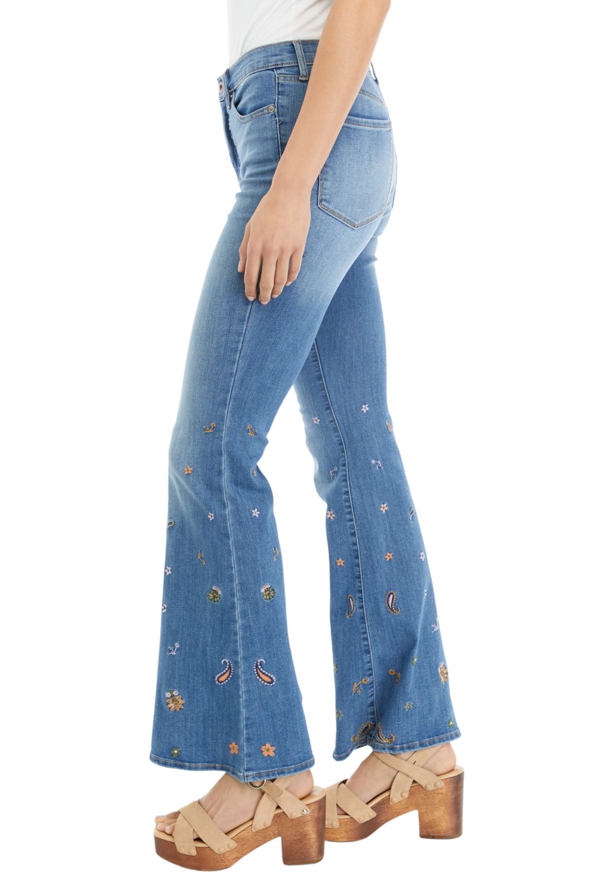 Embroidered Charm Flare Jeans