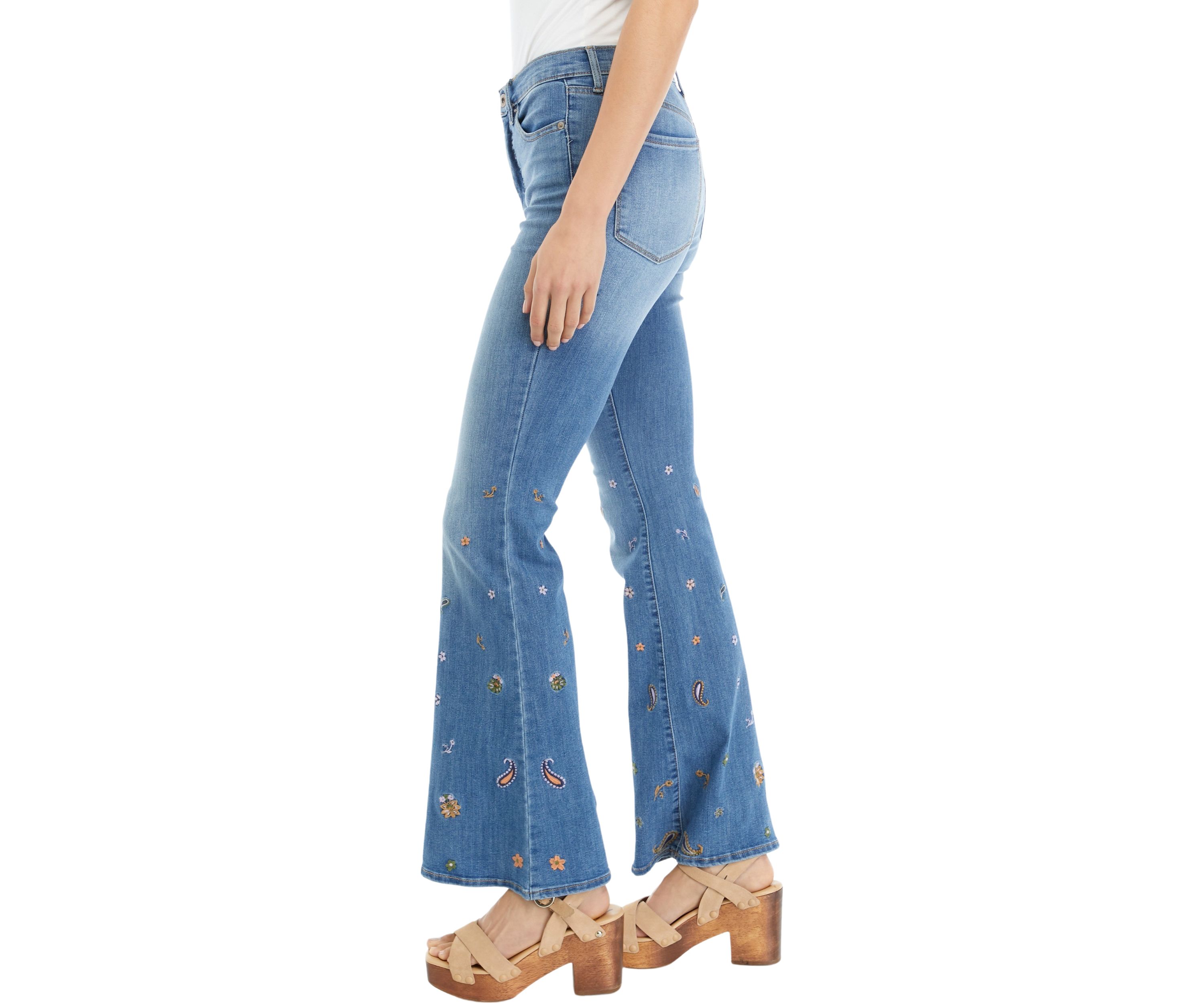 Embroidered Charm Flare Jeans