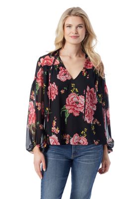 Jessica Simpson Women's Doris Chiffon Blouse, XL