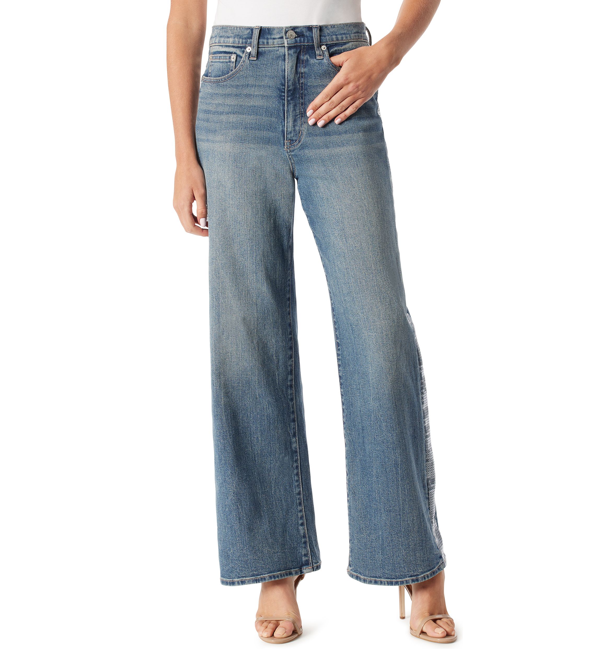 Womens Starstruck High Rise Wide Leg Jeans 