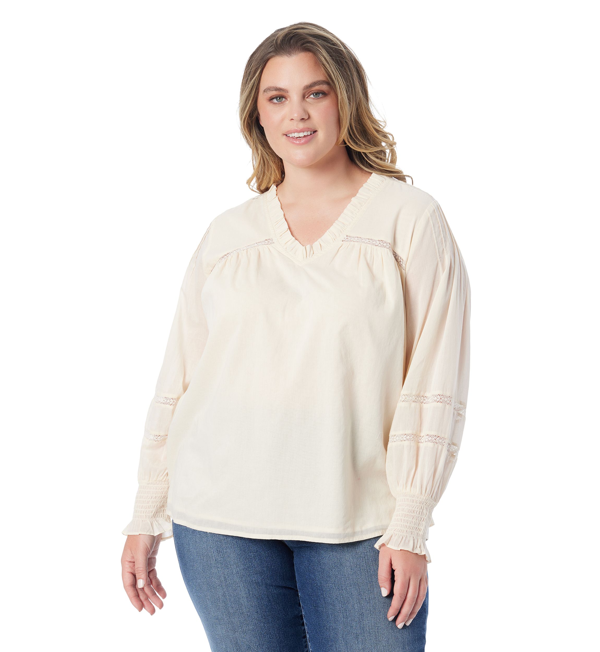 Plus Size Milla Ruffle V-Neck Blouse