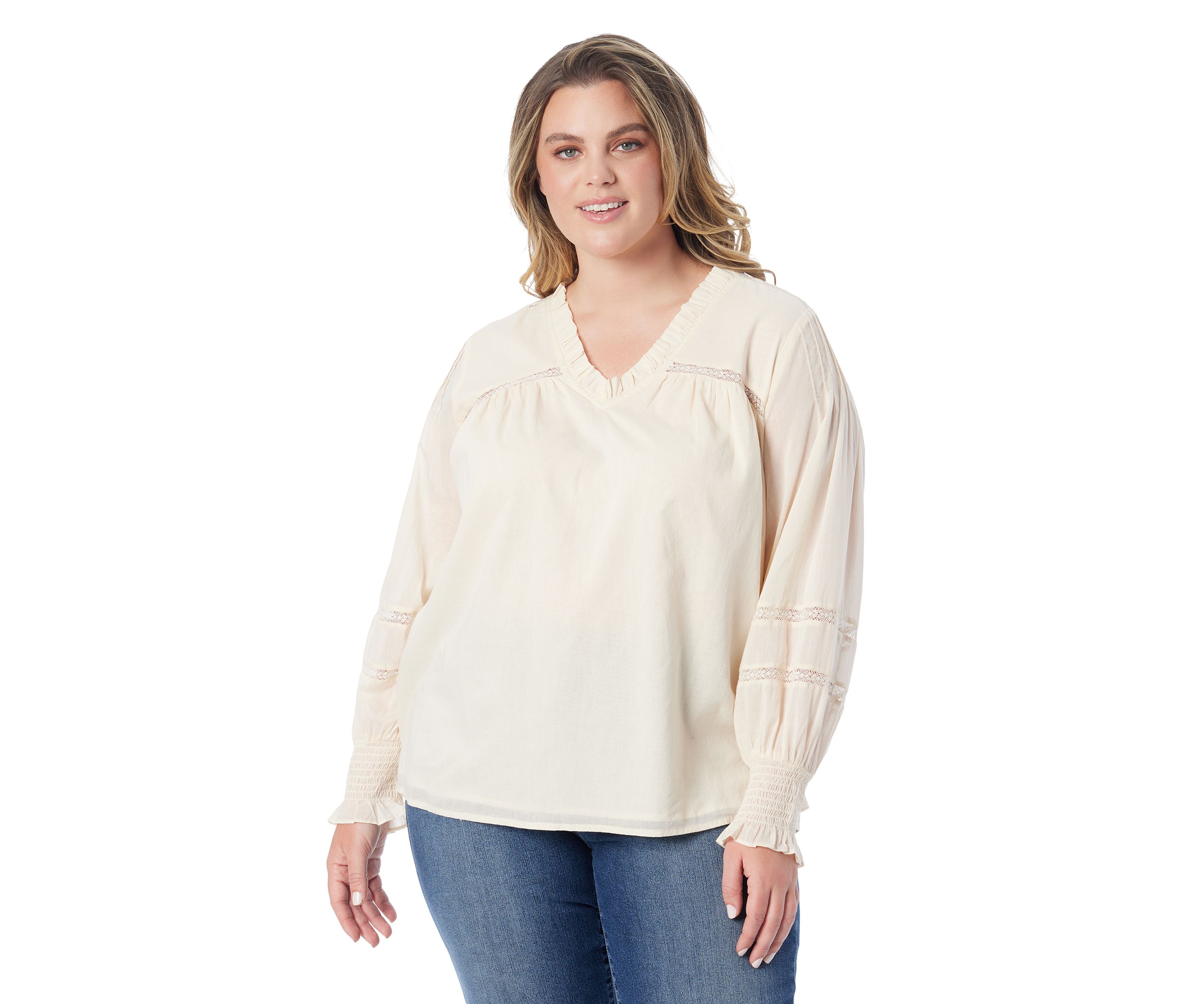 Plus Size Milla Ruffle V-Neck Blouse
