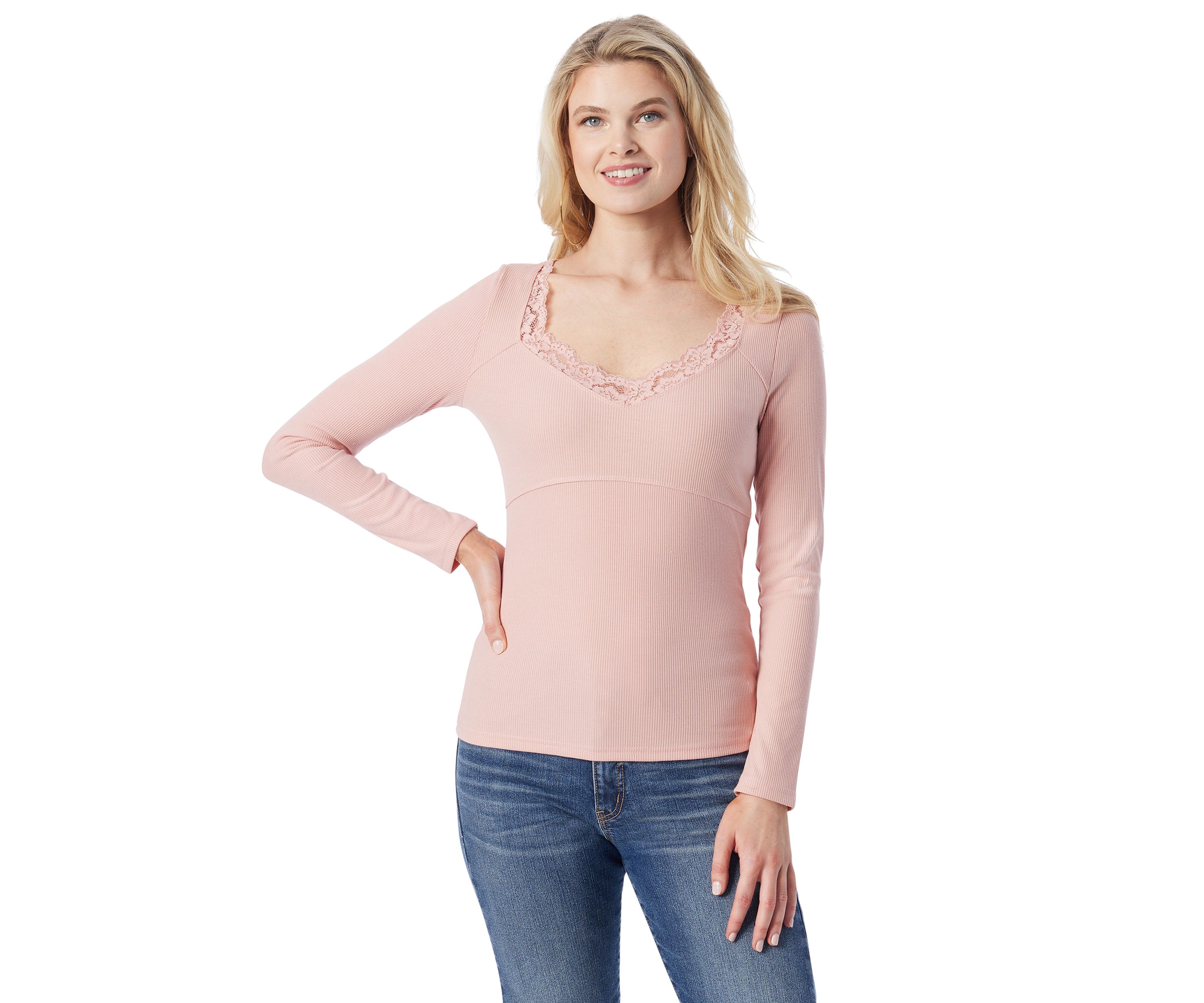 Abbey Lace Trim Long Sleeve Knit Top