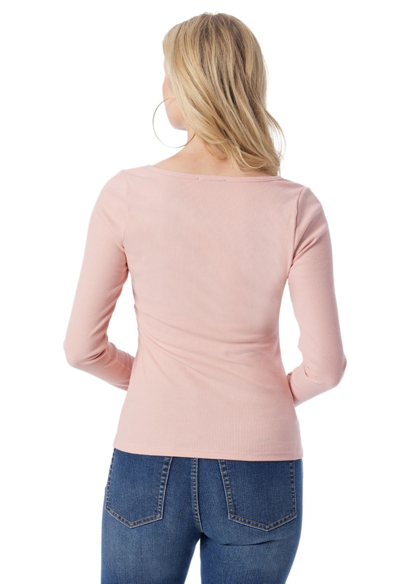 Abbey Lace Trim Long Sleeve Knit Top